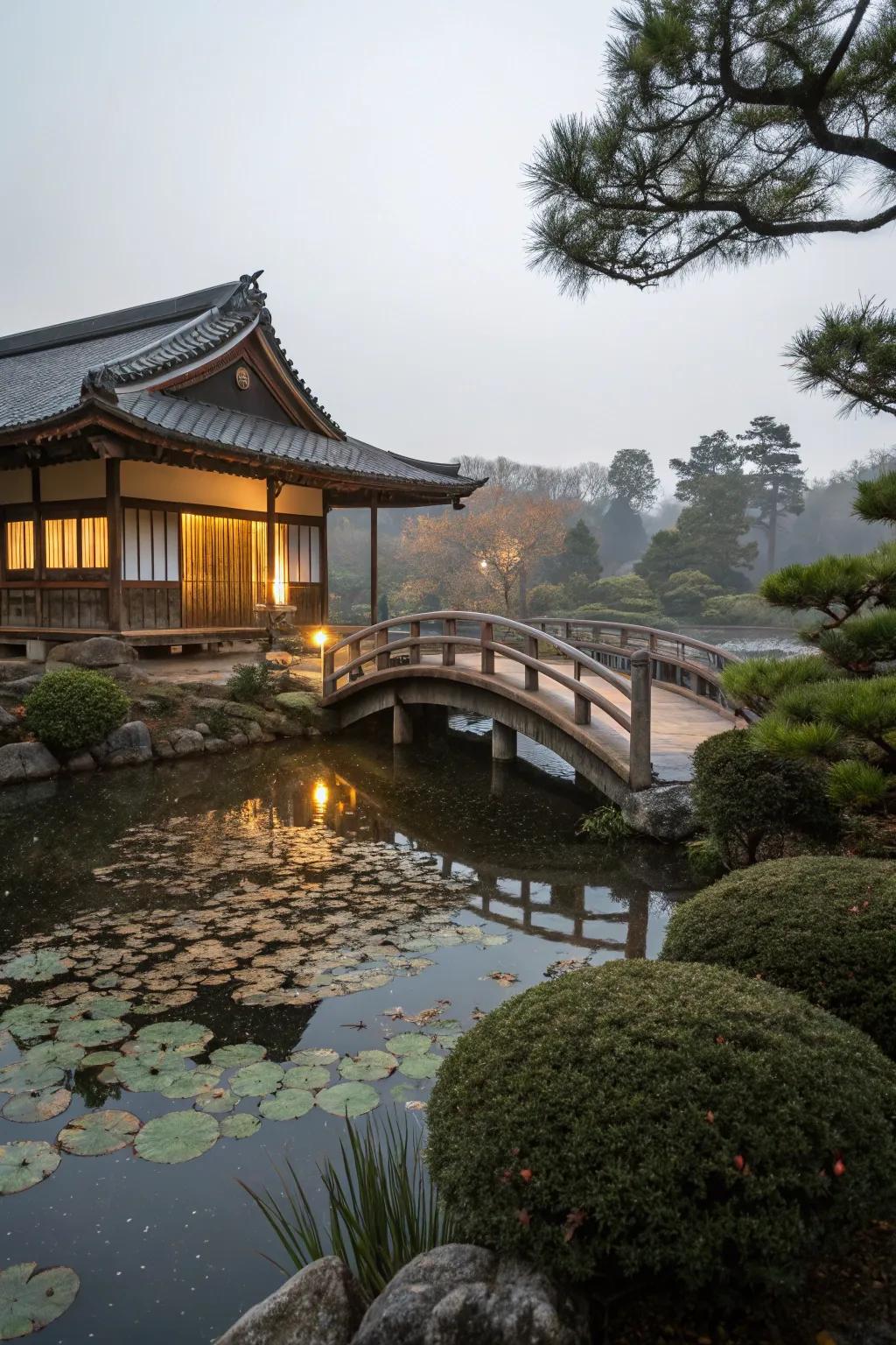 Cross over to serenity with a charming bridge that adds character to your garden. #GardenBridge #OutdoorCharm