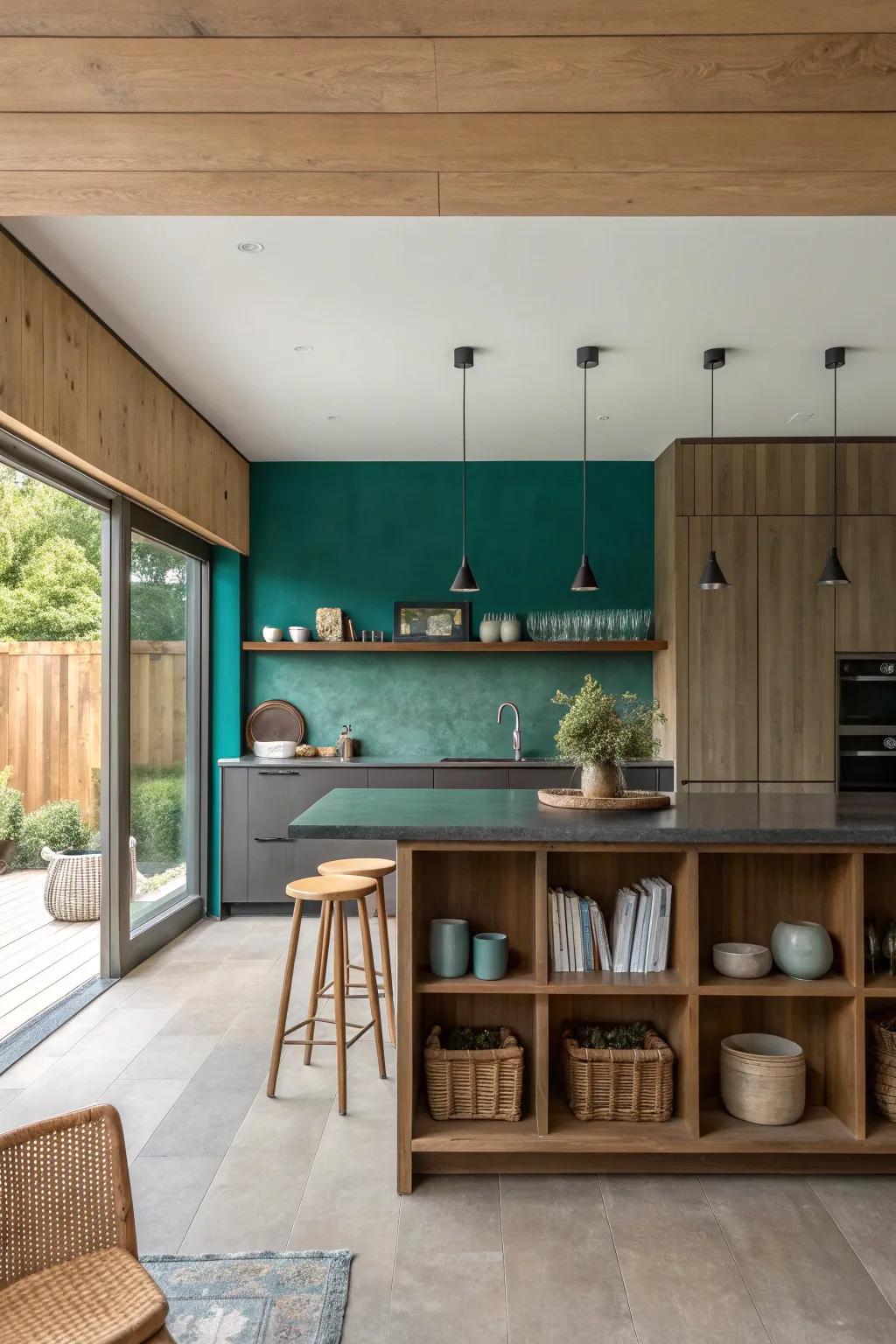 Make a bold statement with color block walls that define and enhance your kitchen space. 🎨 #ColorDesign #VibrantSpaces