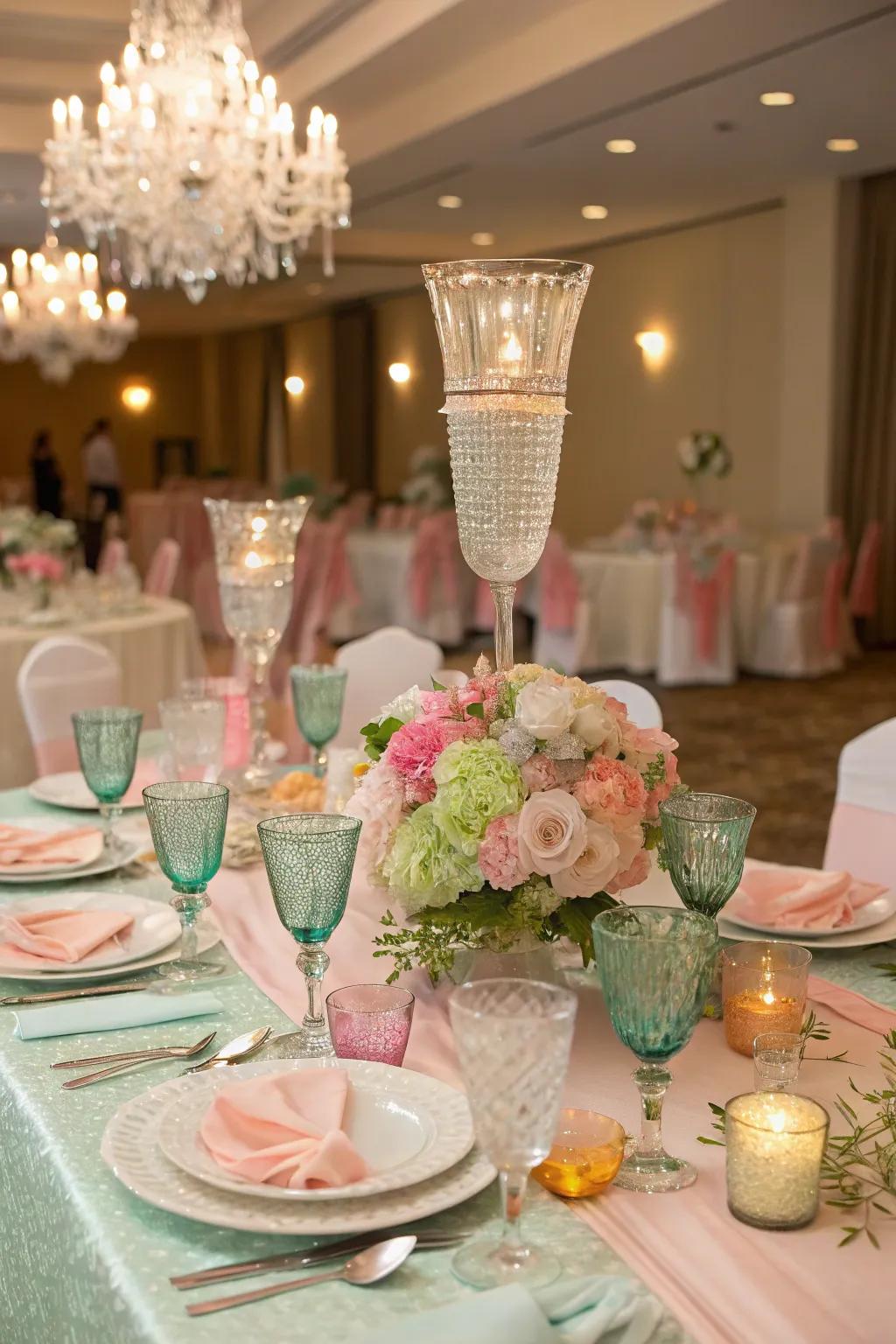 Mix and match glassware for a touch of elegance and sparkle. #Glassware #TableSetting ✨