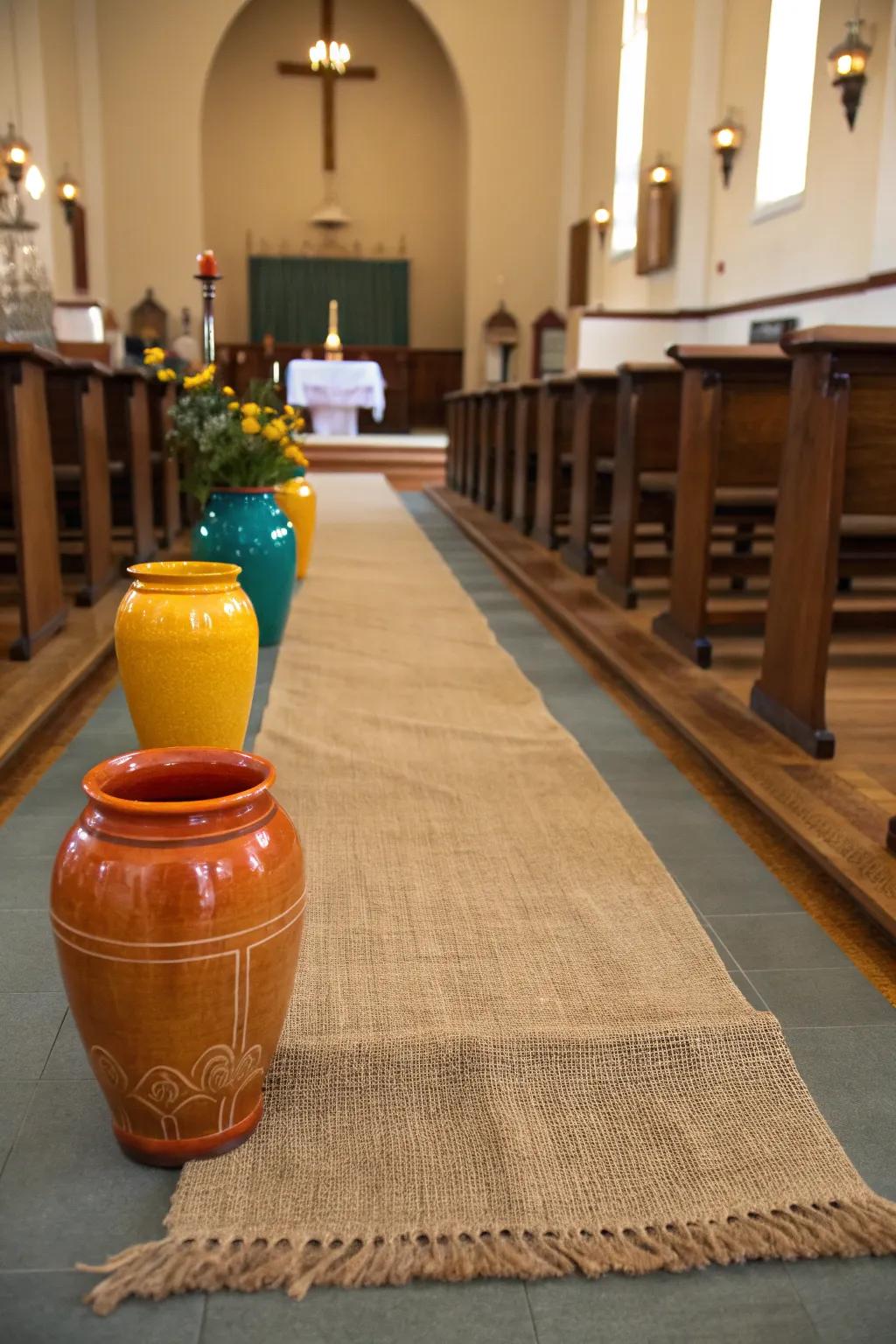 Burlap accents add rustic charm and texture to your Lent decorations. 🌾 #RusticCharm #LentDecor