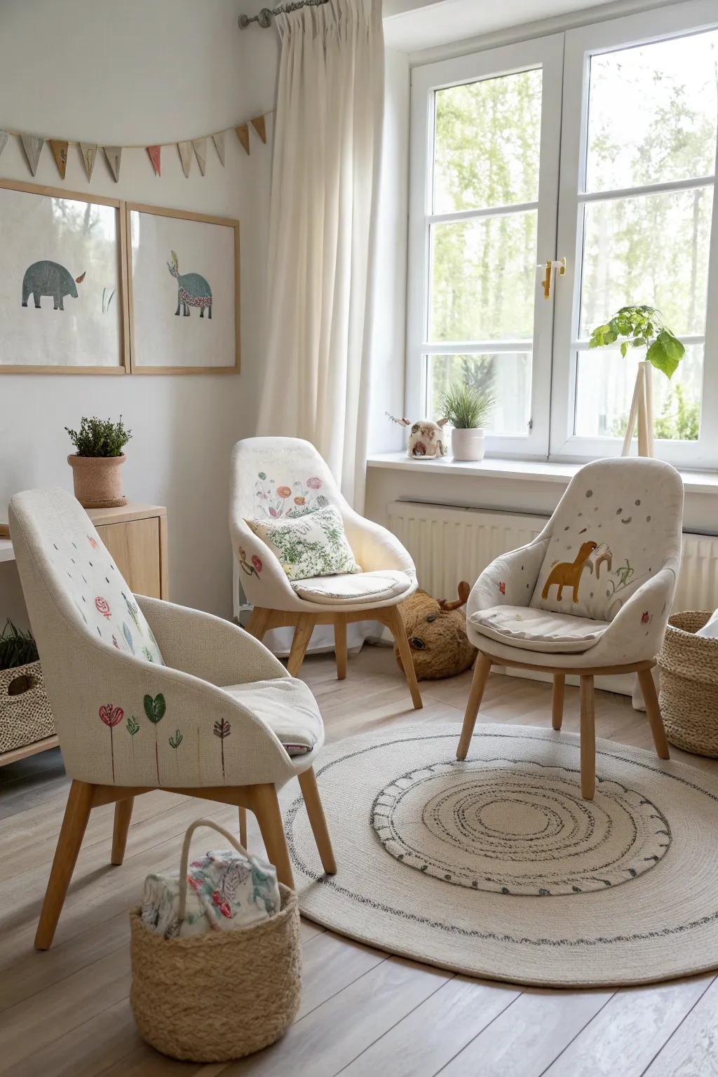 Add personality with theme-based chairs that spark imagination. #ThemeChairs #CreativePlay