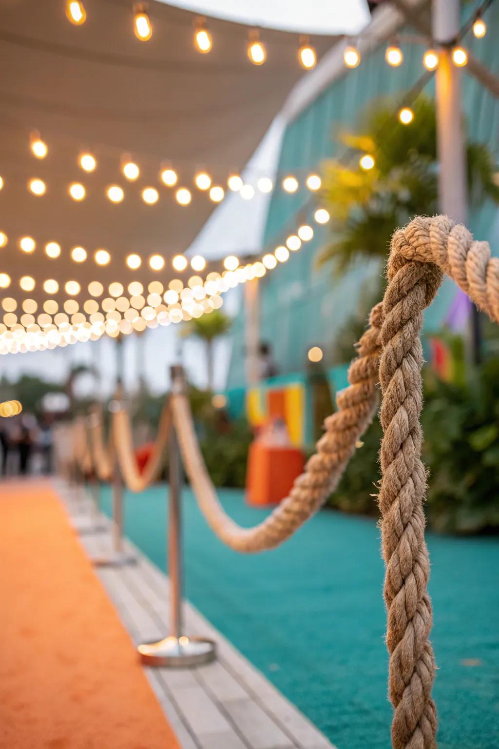 Light up your evenings with a whimsical rope and light garland.