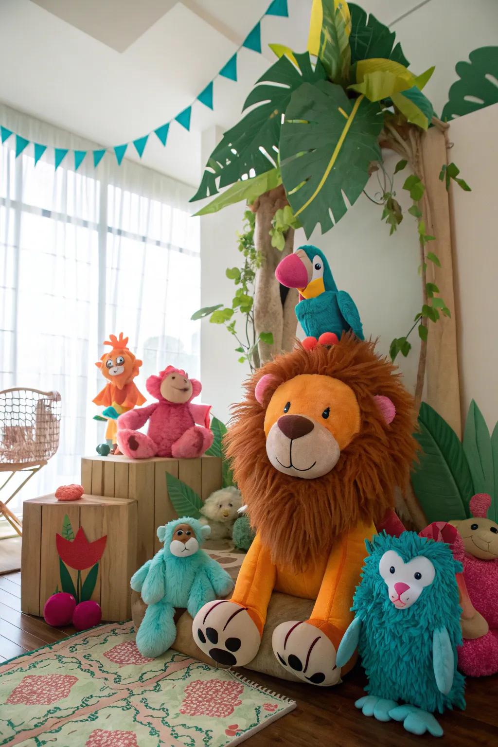 Bring themes to life with integrated stuffed animal displays!