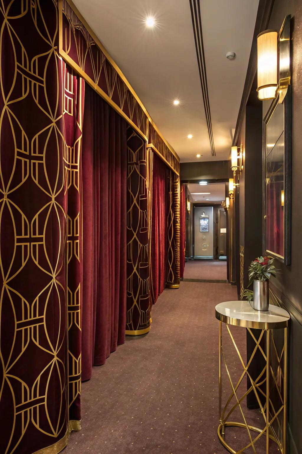 Embrace vintage vibes with Art Deco-inspired curtains, adding a sophisticated flair. 🏛️ #ArtDeco #VintageVibes #SophisticatedStyle