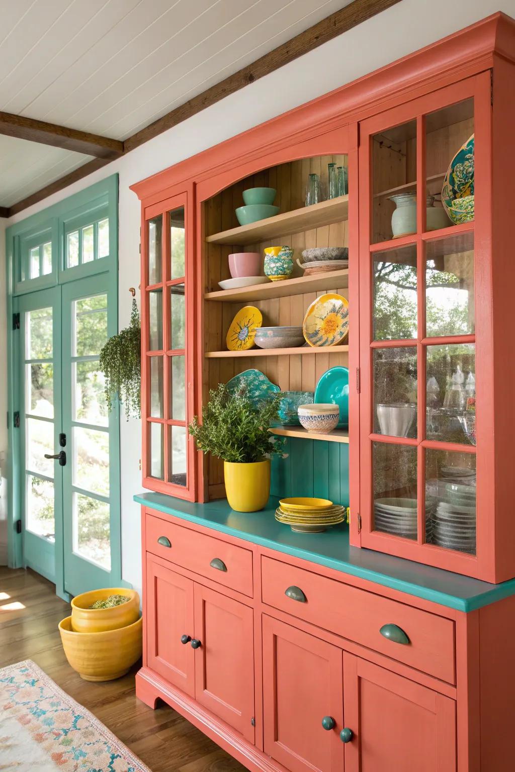 Bring openness and character with a hutch featuring stylish open shelving.
