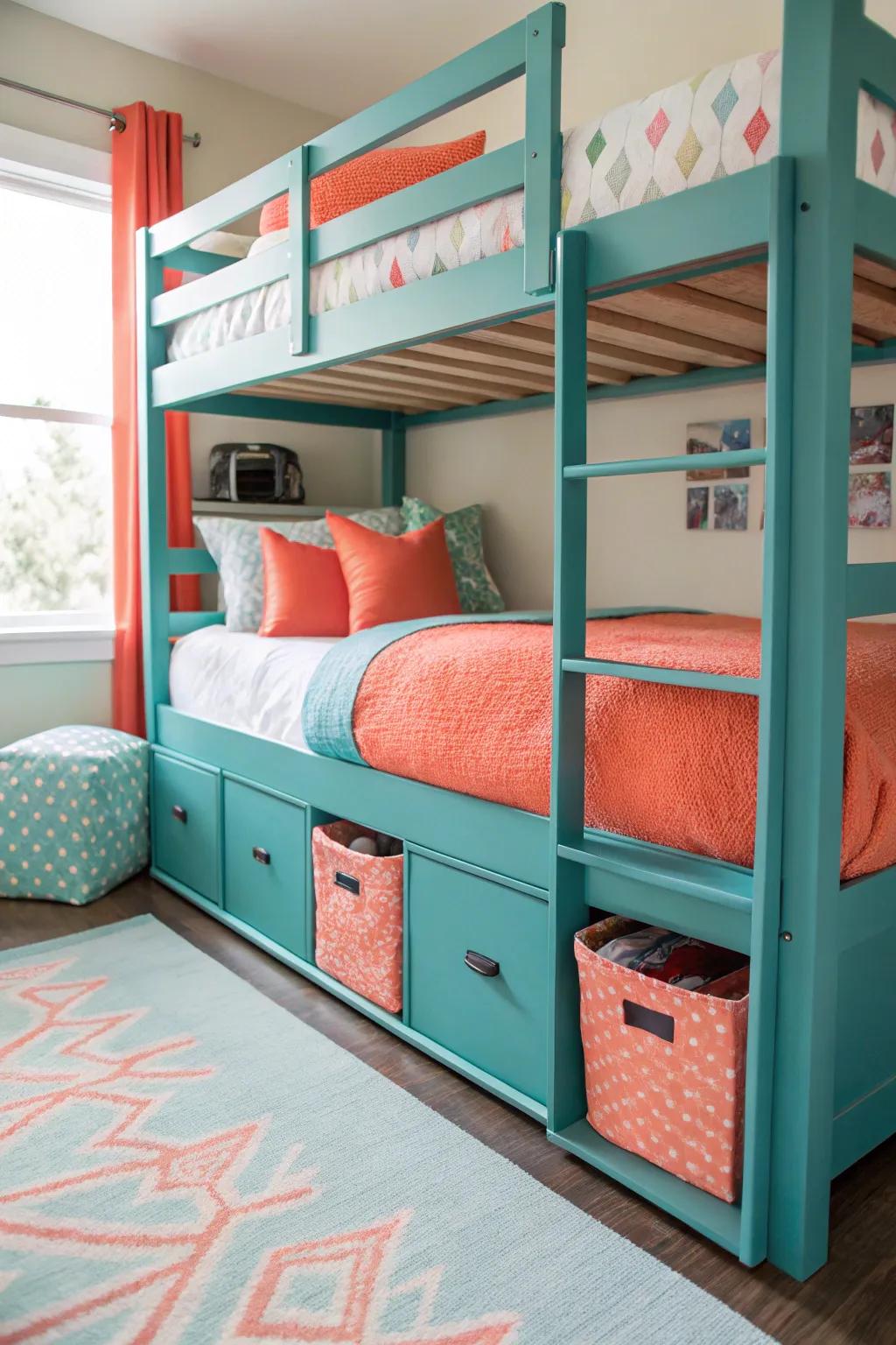 Make the most of your space with under-mattress storage, perfect for keeping things tidy.