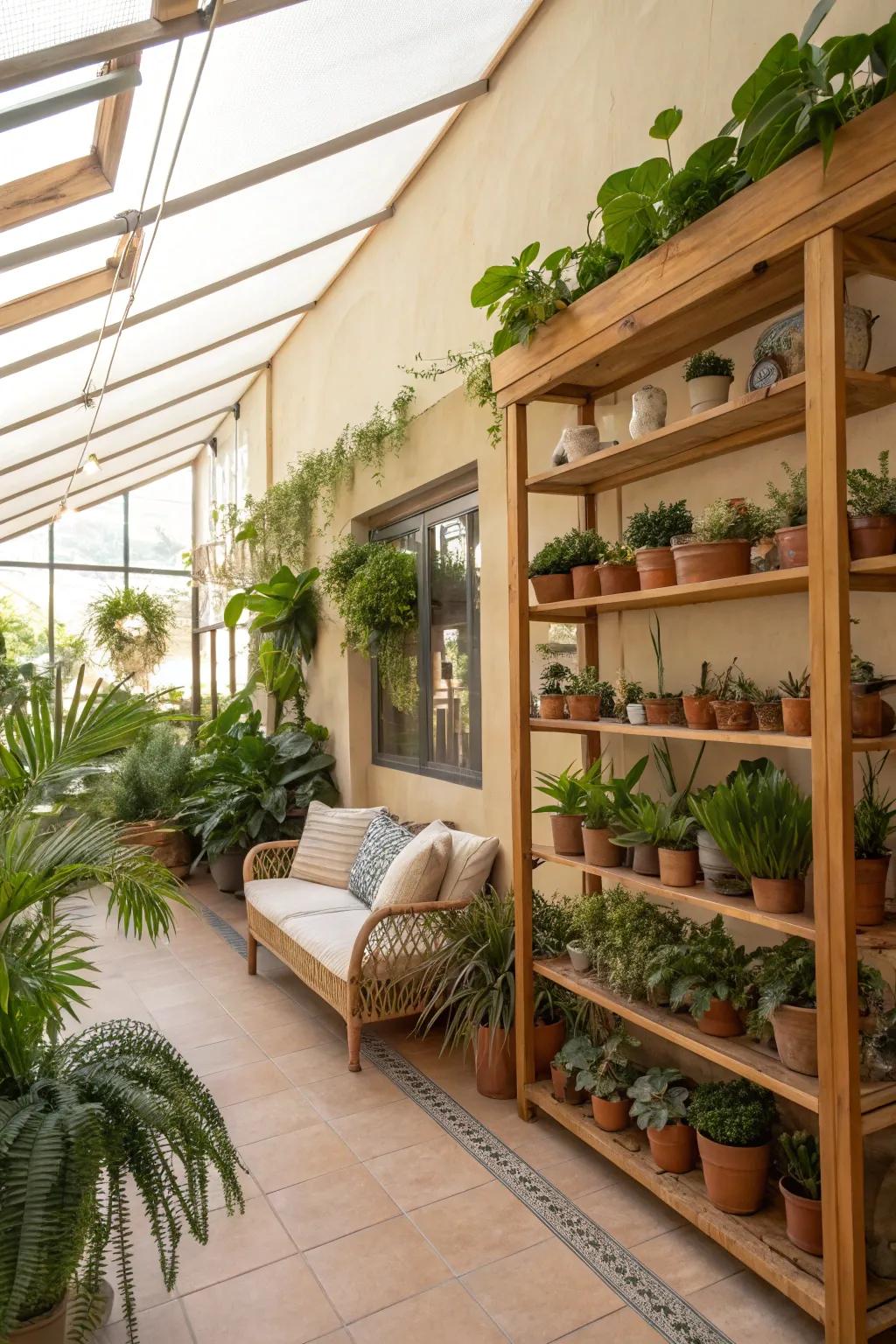 Transform your eaves into a lush plant paradise, bringing serenity and greenery into your home.