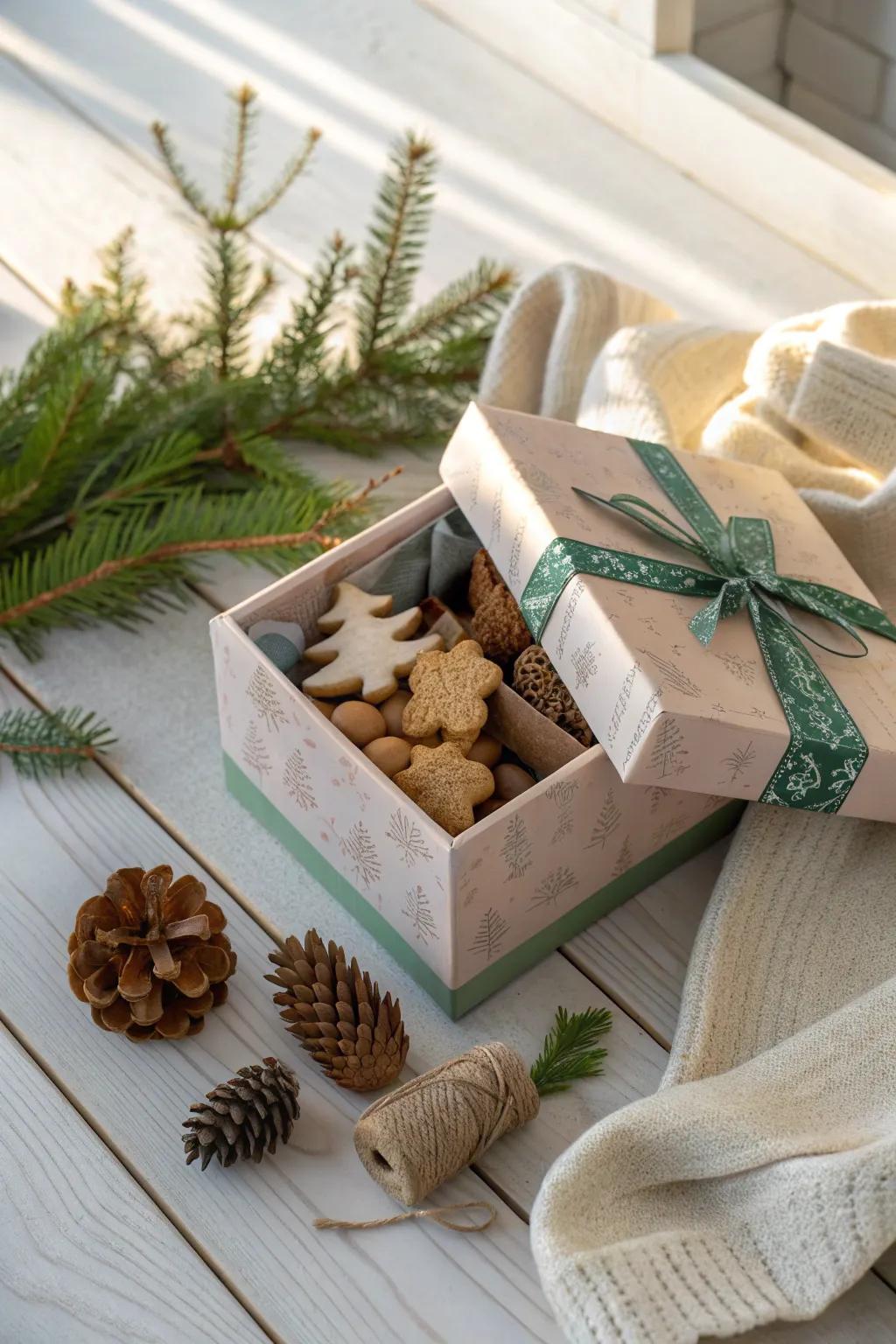 Delight pet lovers with a gift box full of treats for their furry companions.