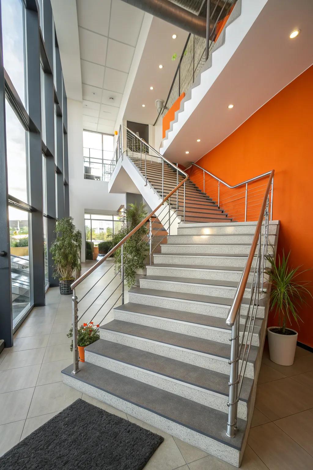 Choose matte finishes for a sophisticated and timeless staircase look that never goes out of style. ✨ #TimelessDesign #MatteFinish