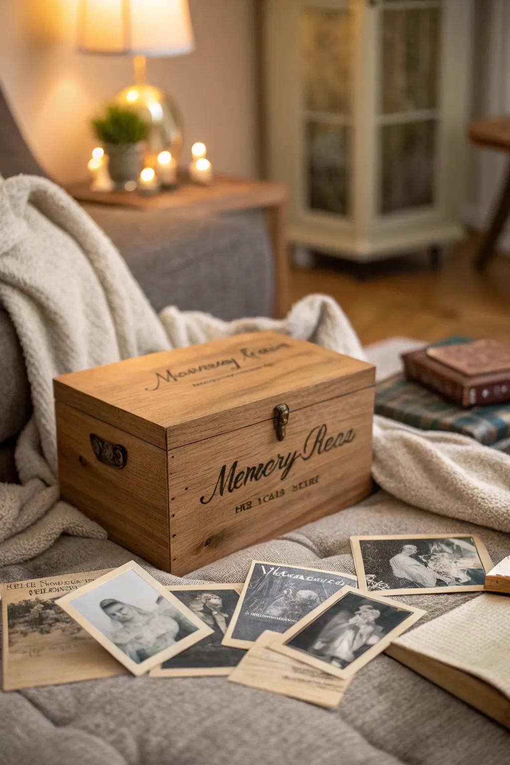 Celebrate each family member's story with personalized memory boxes.
