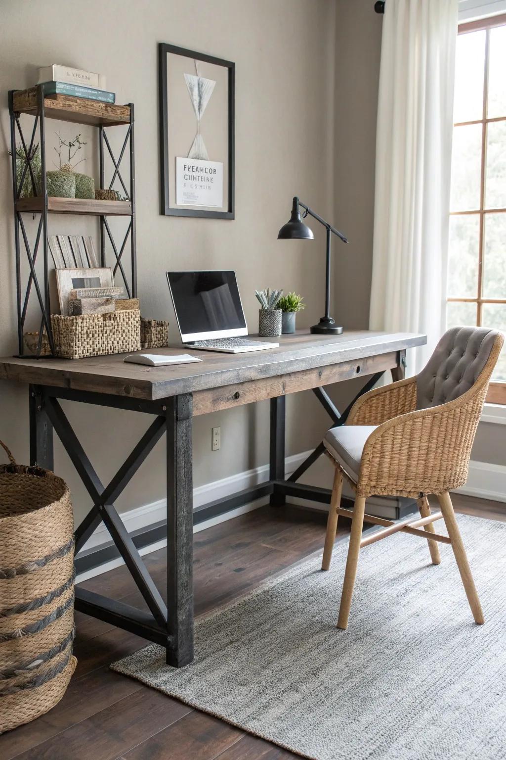 Add a touch of industrial charm with a desk that's rugged yet refined.