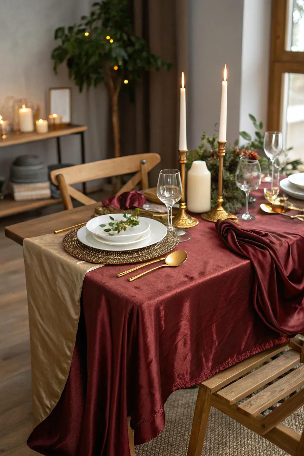 Introduce a touch of luxury with elegant fabrics and gold accents.