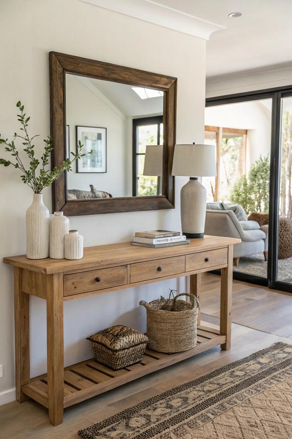 Fuse rustic charm with modern sleekness for a standout decor piece.
