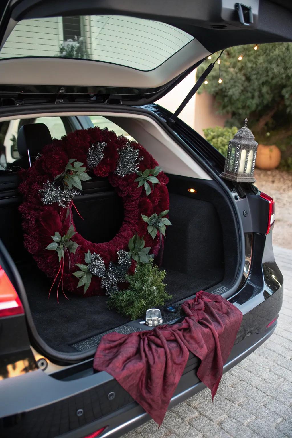 Welcome trick-or-treaters with a spooky Halloween wreath that adds a charming finishing touch to your vampire display.