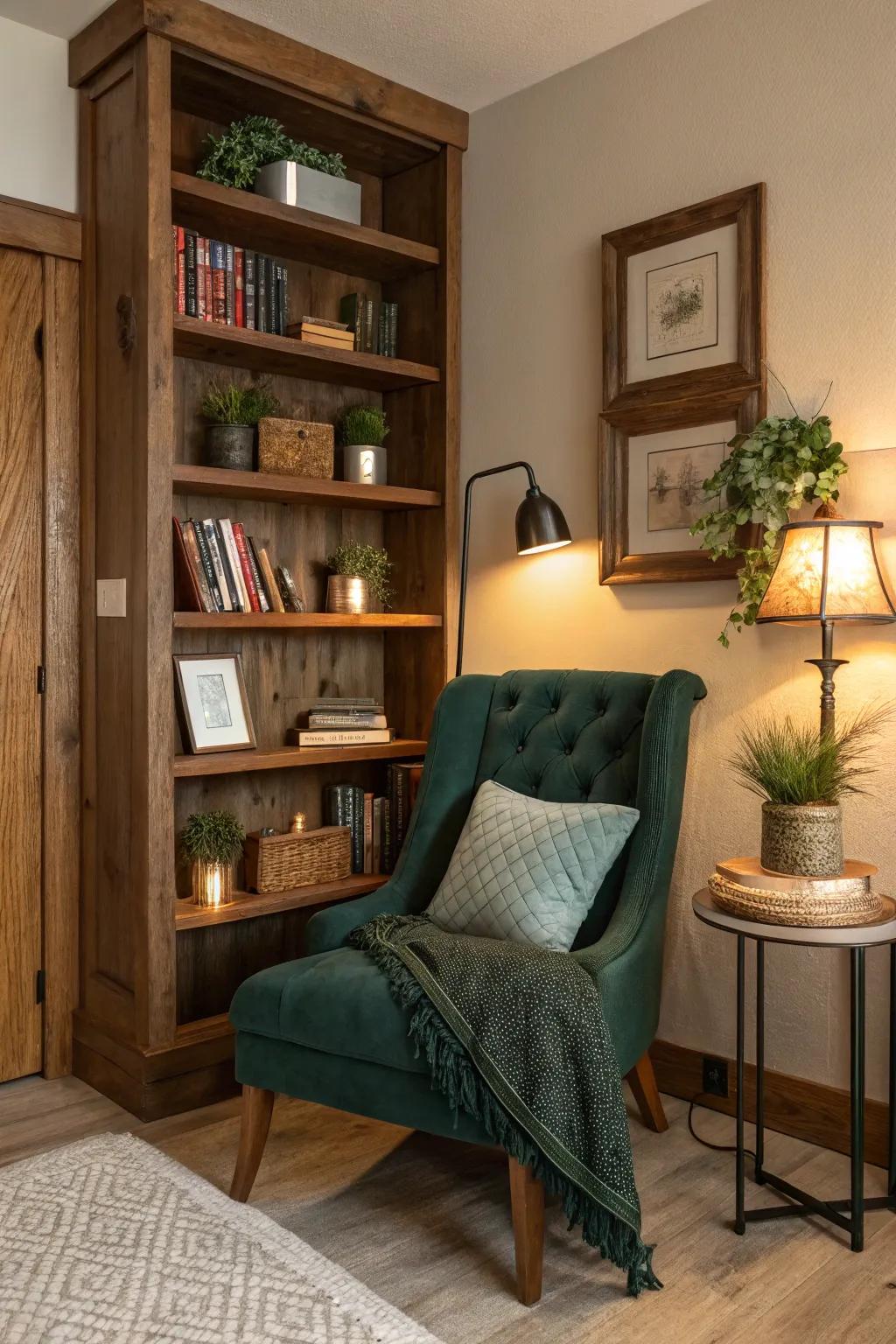 Transform unused corners into inviting book nooks perfect for reading. 📚 #CornerNook #ReadingCorner