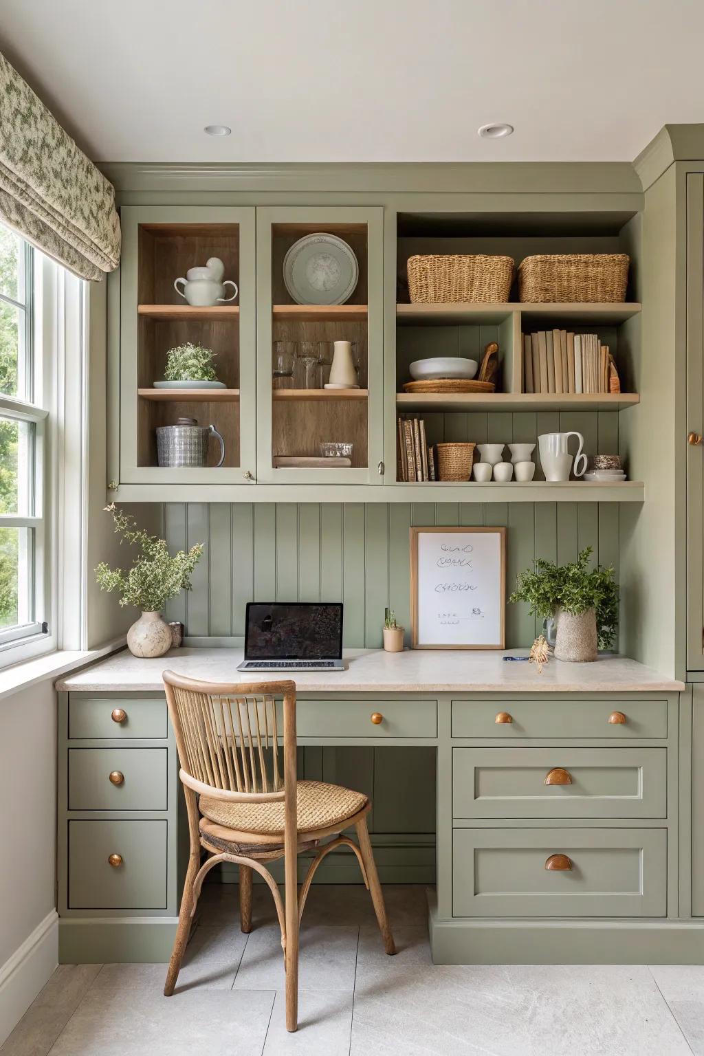 Combine style and function with a hutch that doubles as a handy workstation.