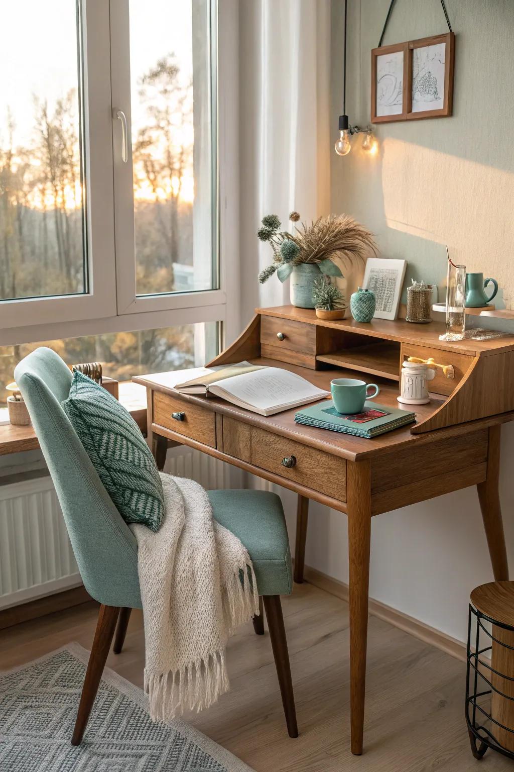 Discover the elegance of simplicity with a petite writing desk that fits anywhere.