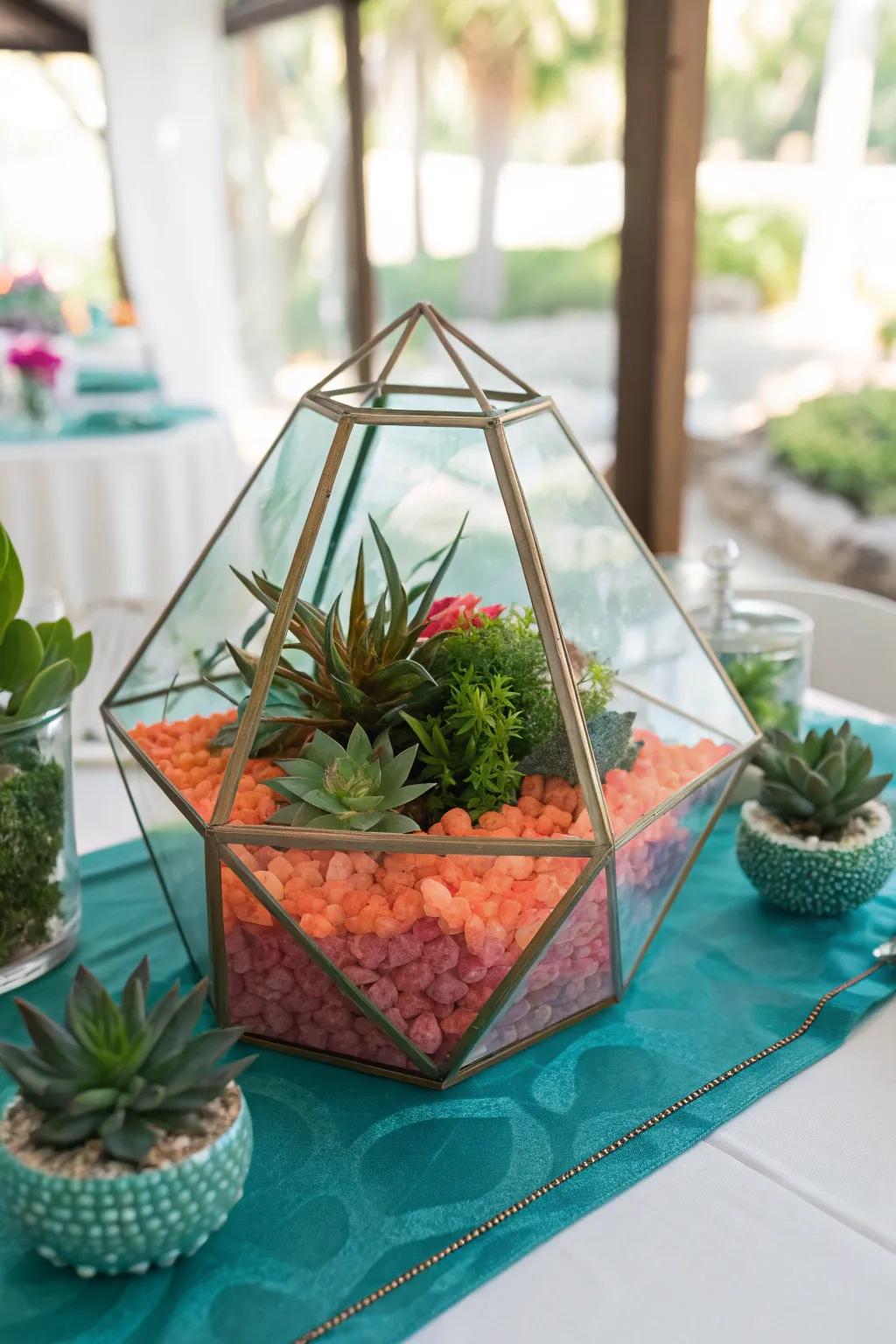 Modernize your decor with geometric terrariums that add a chic and stylish edge.