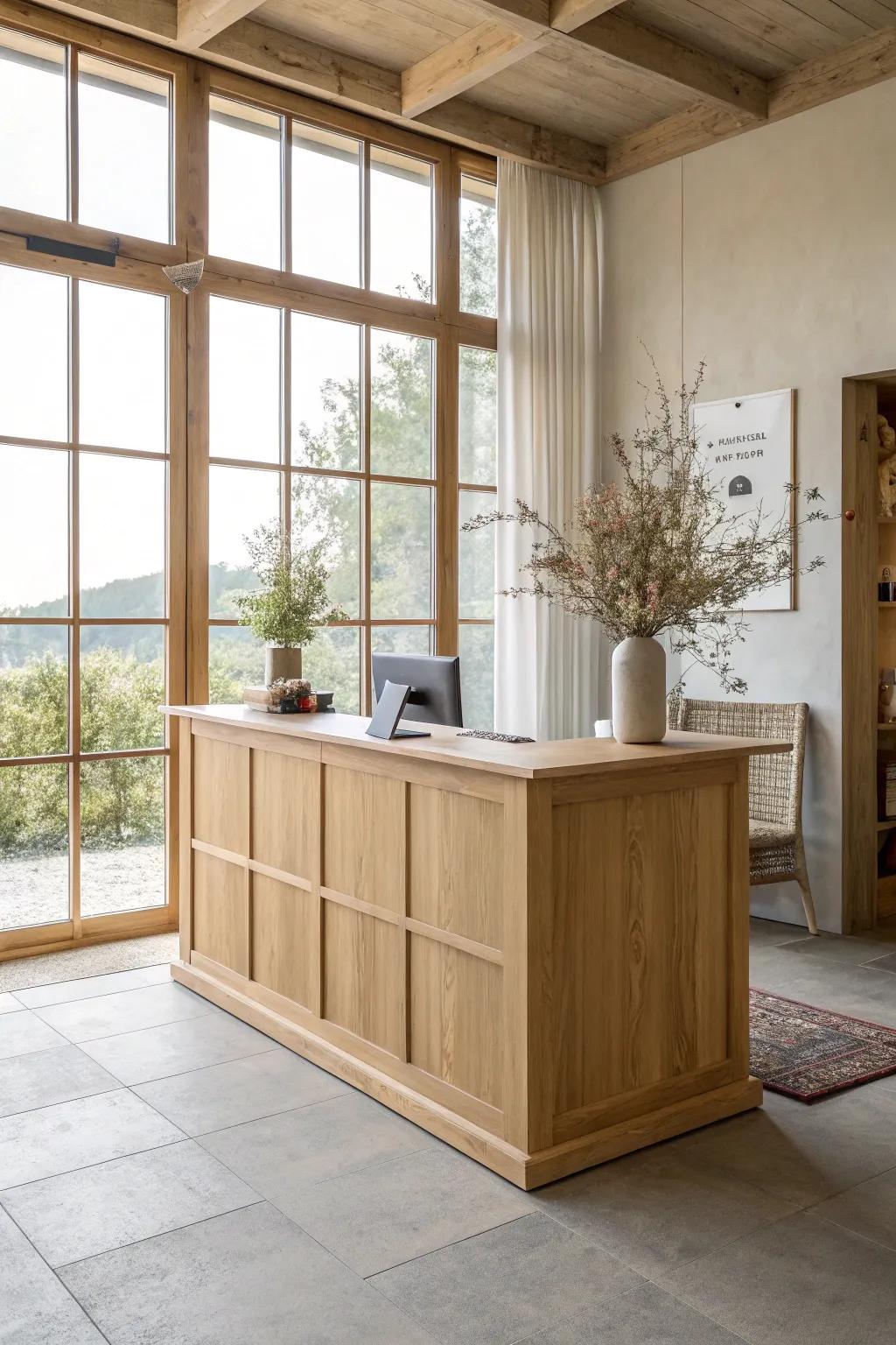 Illuminate your space naturally by positioning your desk to capture the light.