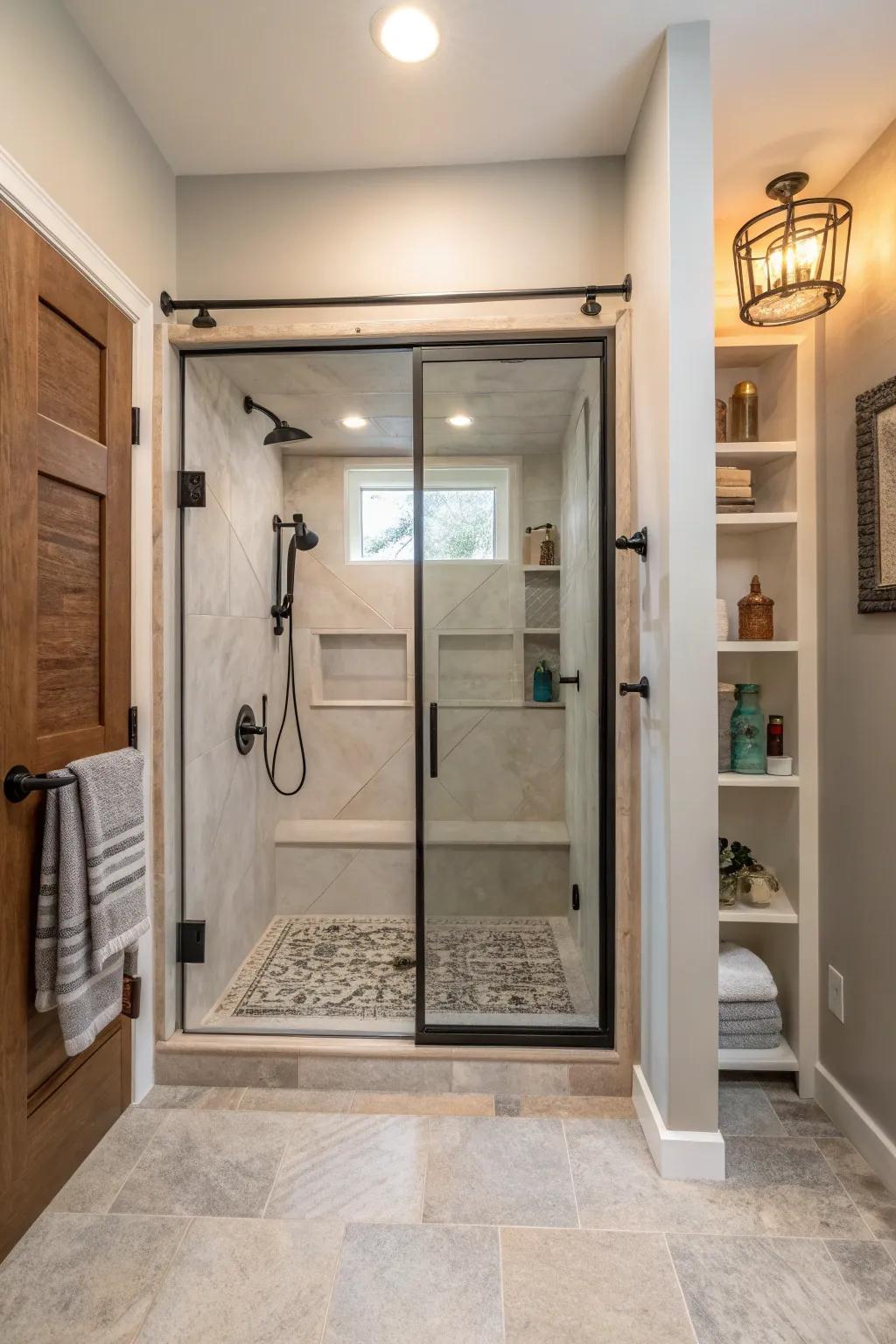 Doorless designs offer freedom and a seamless showering experience. 🚿 #WalkInShower #MinimalistDesign