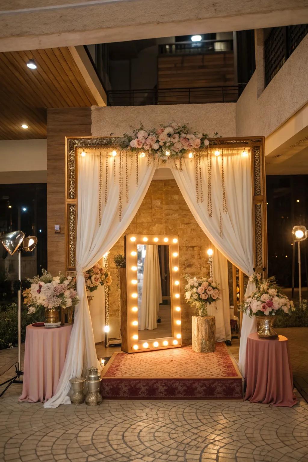 Shine the spotlight on your photo booth with marquee lights that invite and excite.