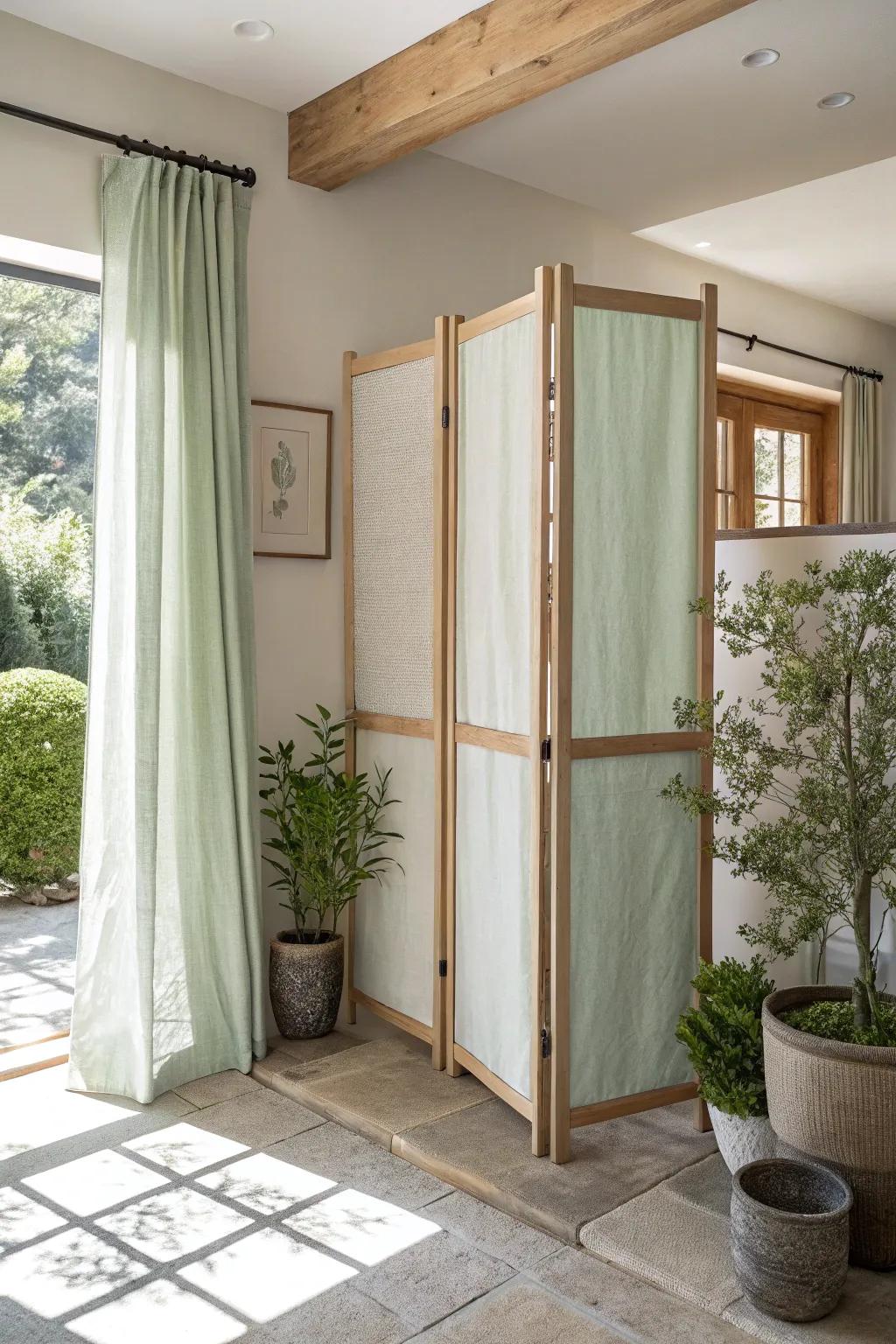 Fabric panels offer flexibility and a splash of color to any entryway.