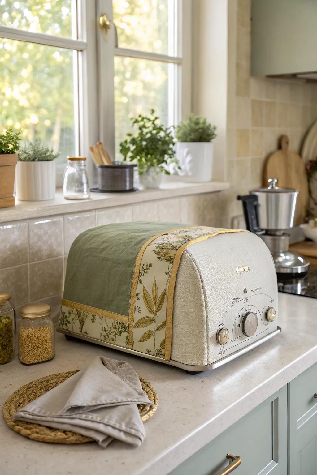 Smart appliance covers add style and functionality to your kitchen. 🌿🧺 #SmartLiving #KitchenStyle