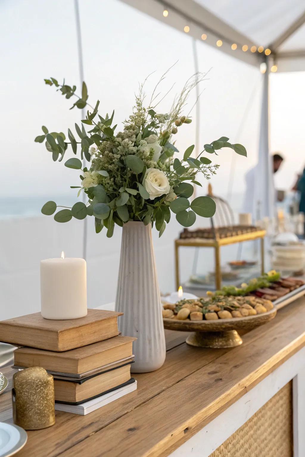 Embrace minimalism with a few well-chosen pieces on your buffet.