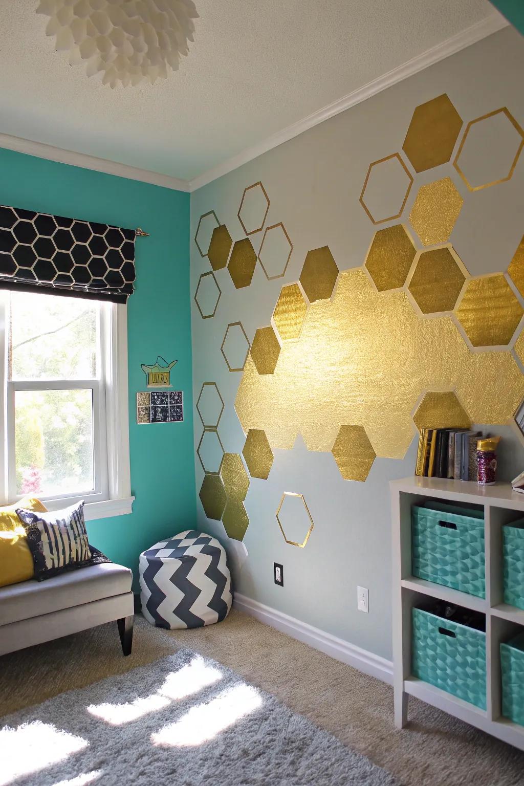 Shine bright with metallic accents that bring modern flair to your walls.