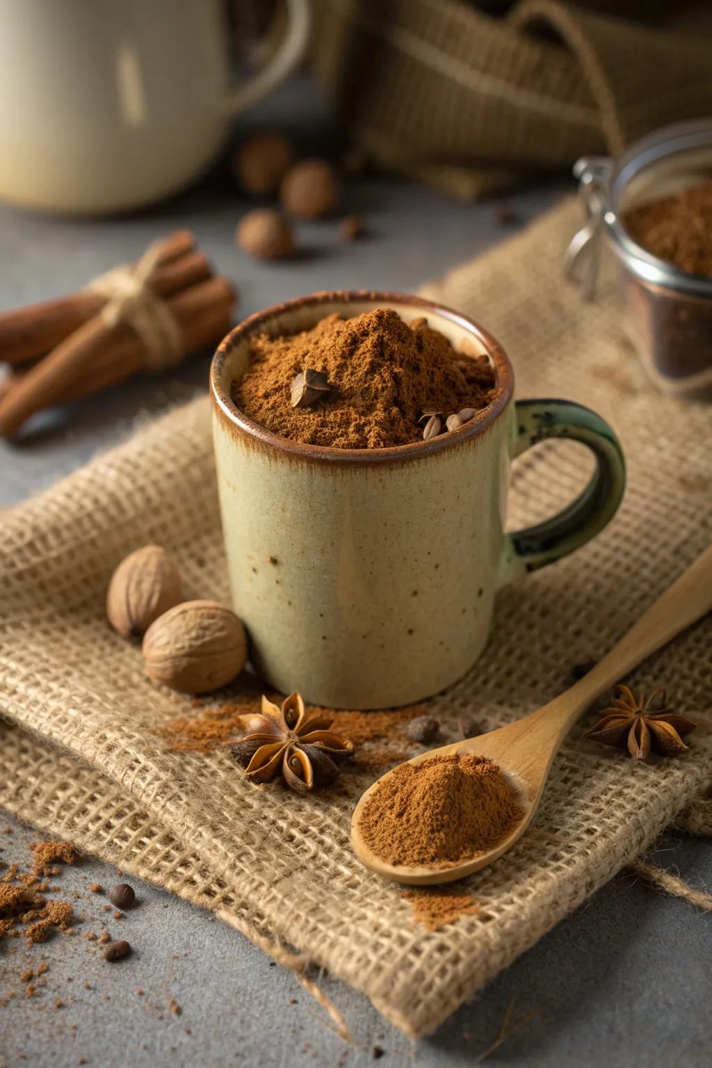 Explore flavors with a mug filled with seasonal spice mixes. 🌿🍂 #SpiceMix #CulinaryGift