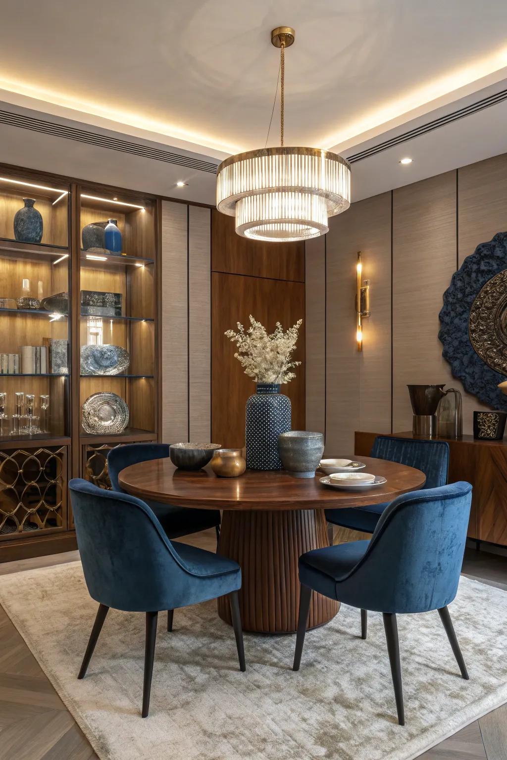 Transform your dining room with sculptural elements that captivate and inspire.