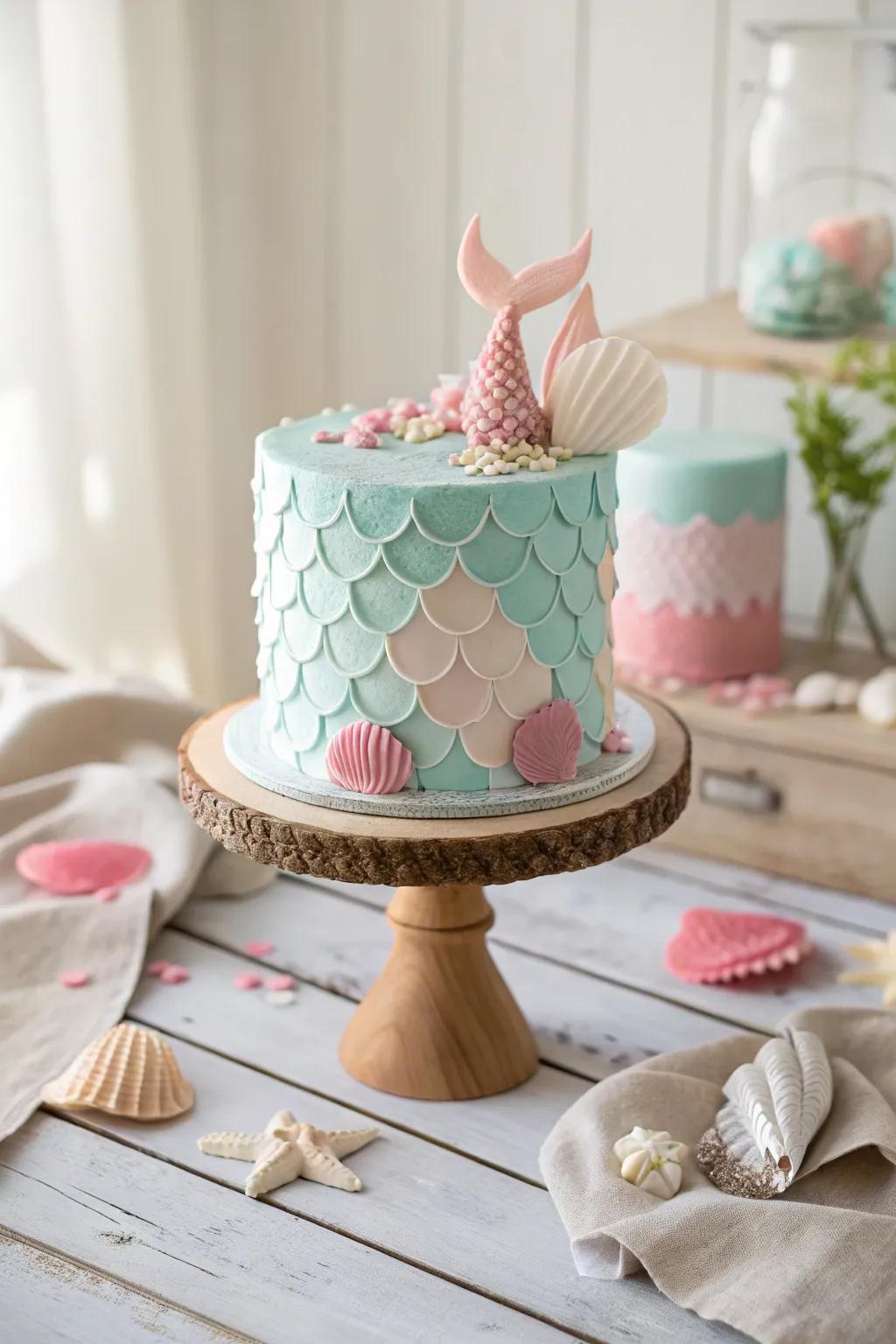 Indulge in a show-stopping mermaid cake that dazzles.