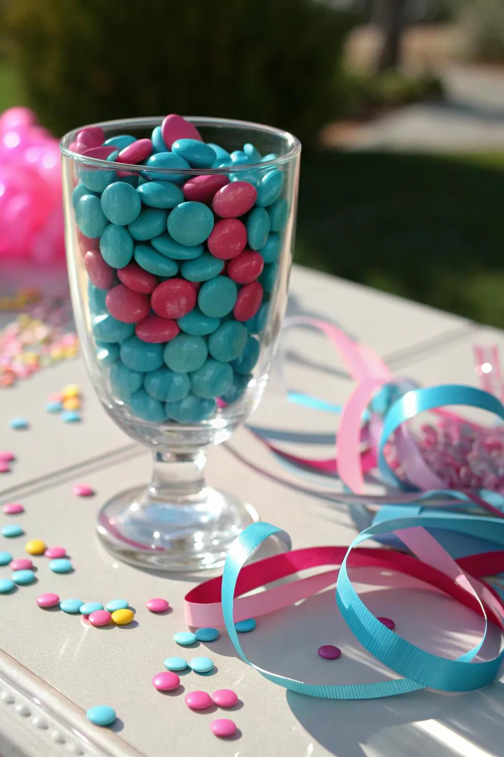 Sweet and whimsical, colorful candy adds a playful touch to your spring decor.