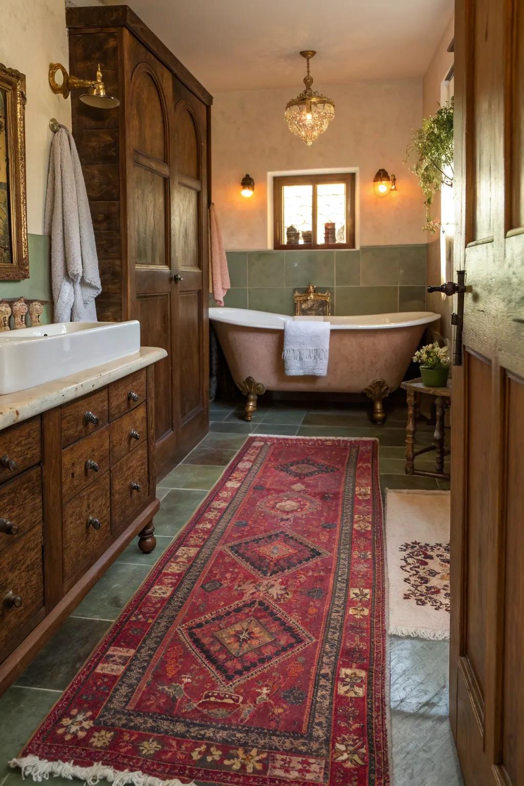 Add a touch of history and elegance with a vintage Persian runner. Its intricate patterns create a timeless feel.