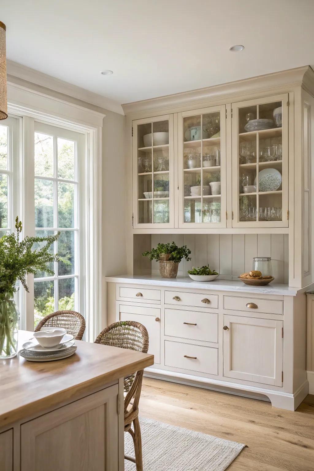 Transform your kitchen with glass-front cabinets that showcase your beautiful dishware.