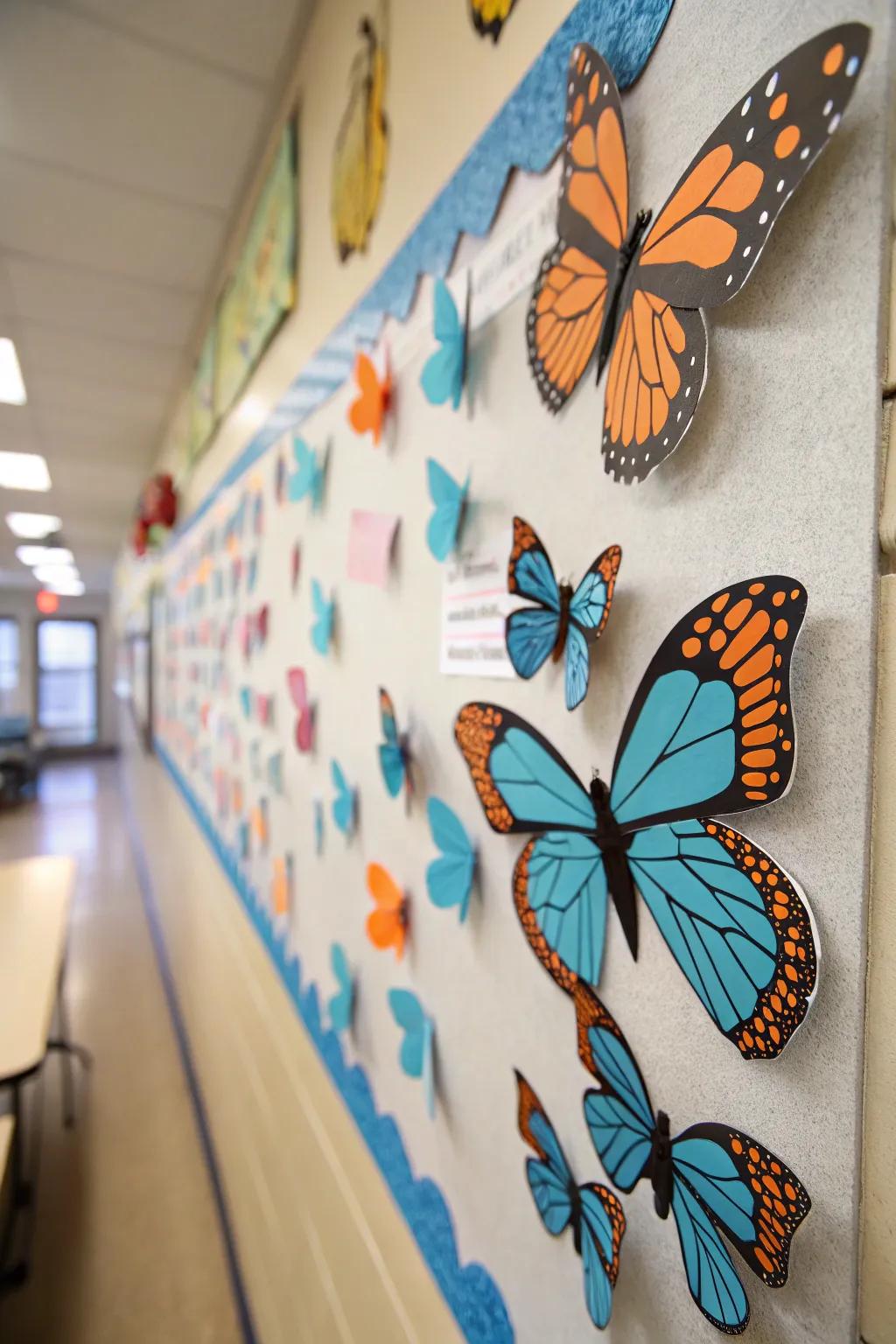Bring your bulletin board to life with 3D butterflies that captivate young minds.
