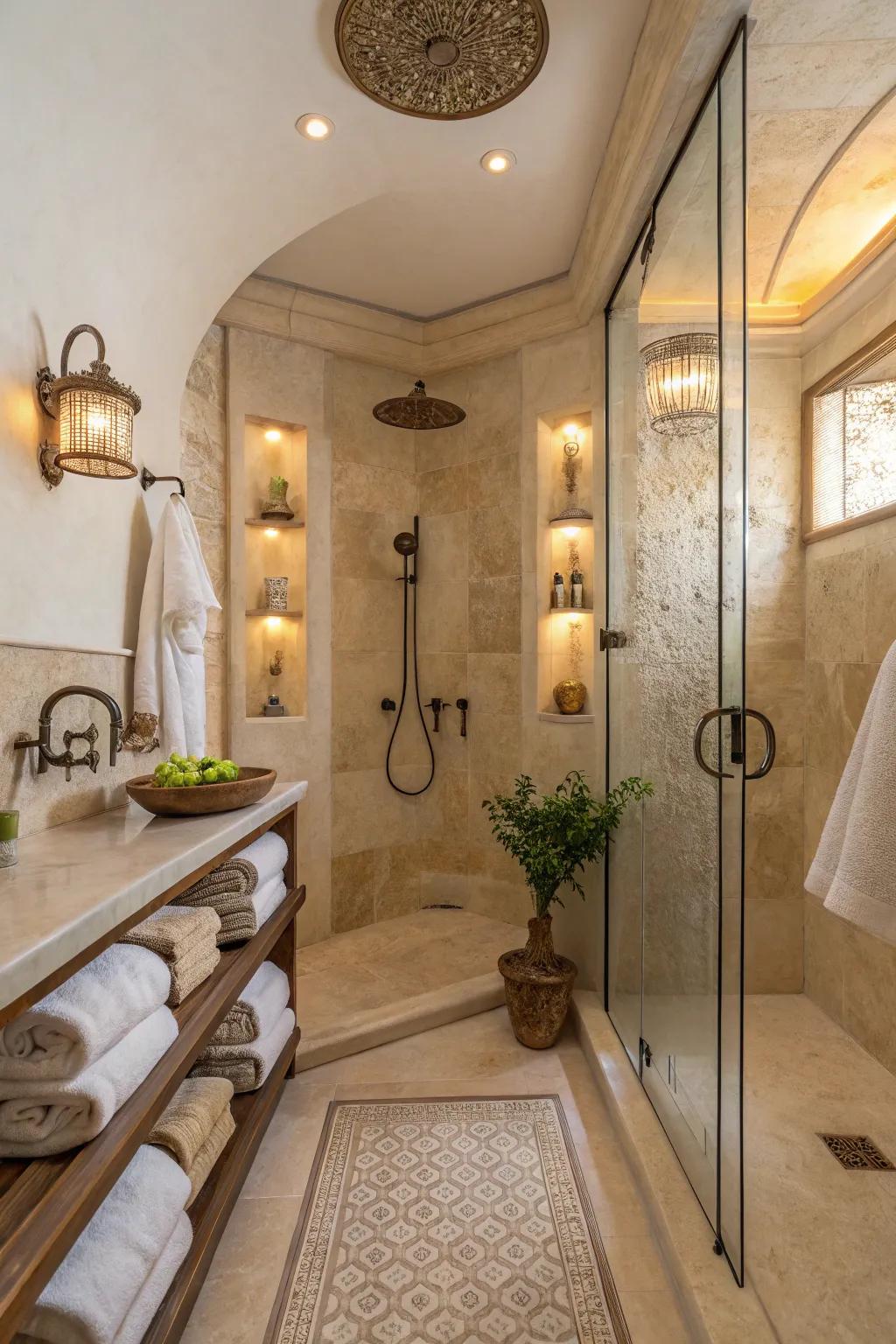 Experience the luxury of dual showerheads designed for an intimate yet personal shower experience.