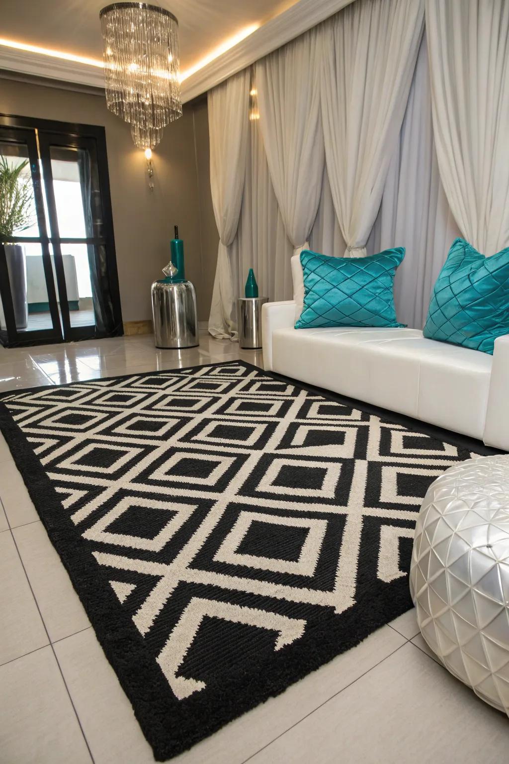 Black and white is a timeless and chic choice.