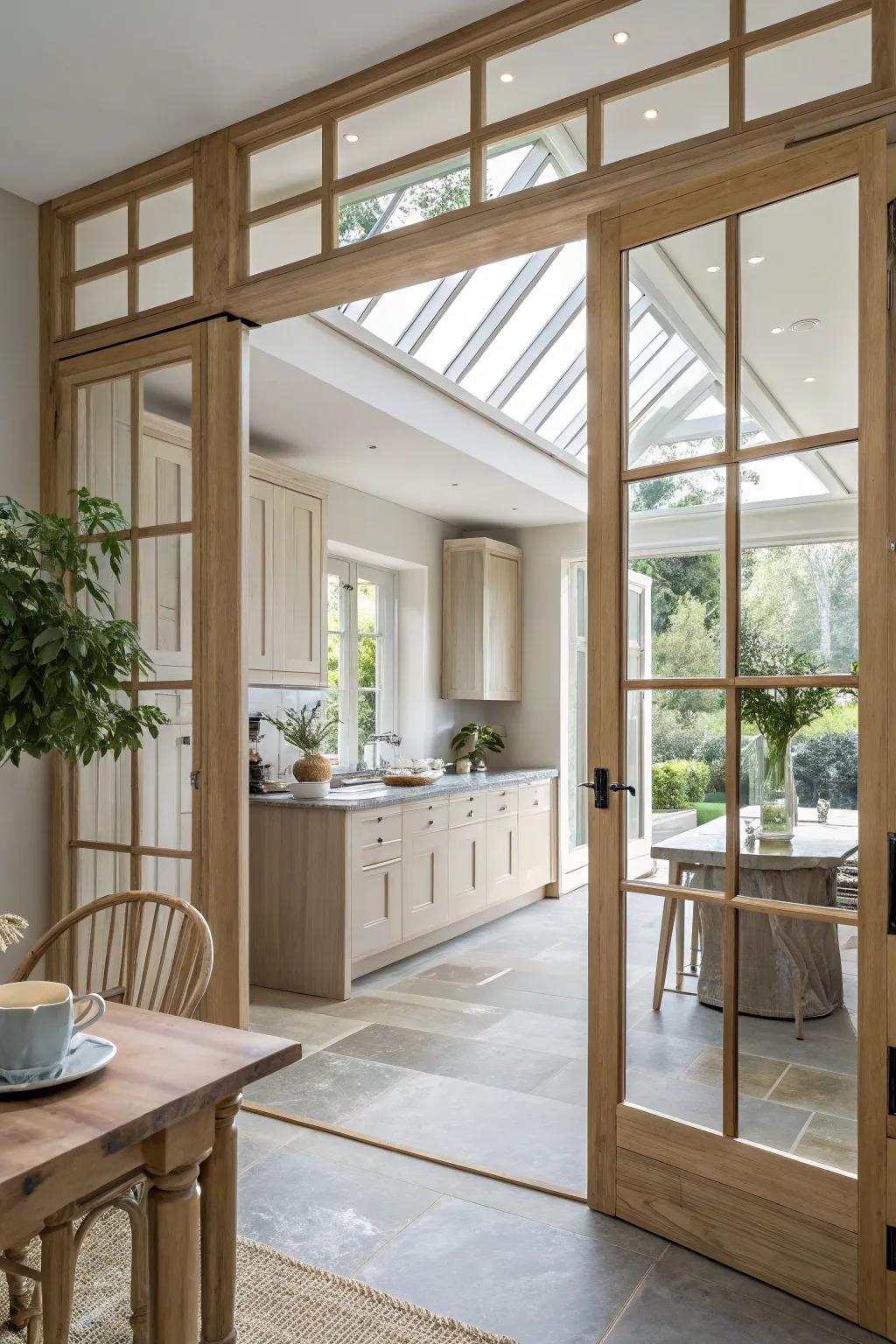 Embrace minimalism with open frameworks that define without confining your kitchen space. ✨ #MinimalistDesign #OpenSpaces