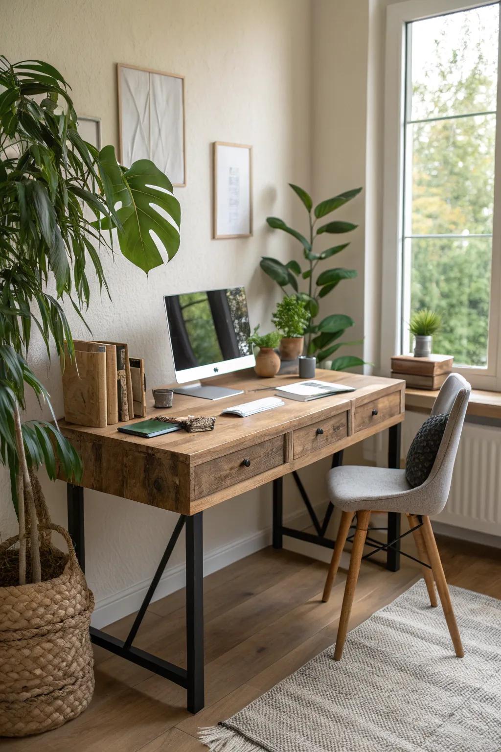 Support sustainability with a desk that reflects eco-friendly values and modern design.
