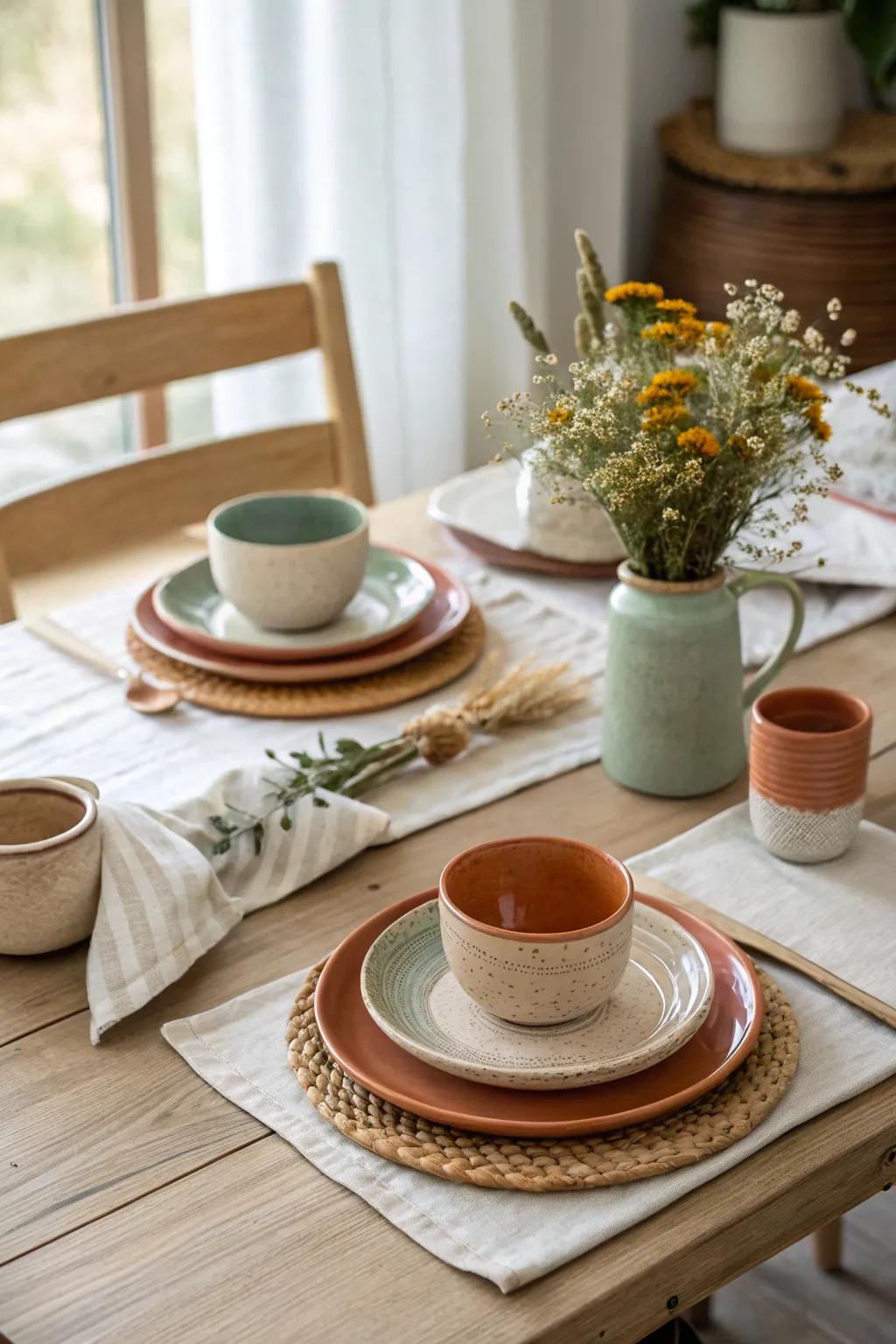 Embrace eclectic elegance with a mix-and-match tableware theme.