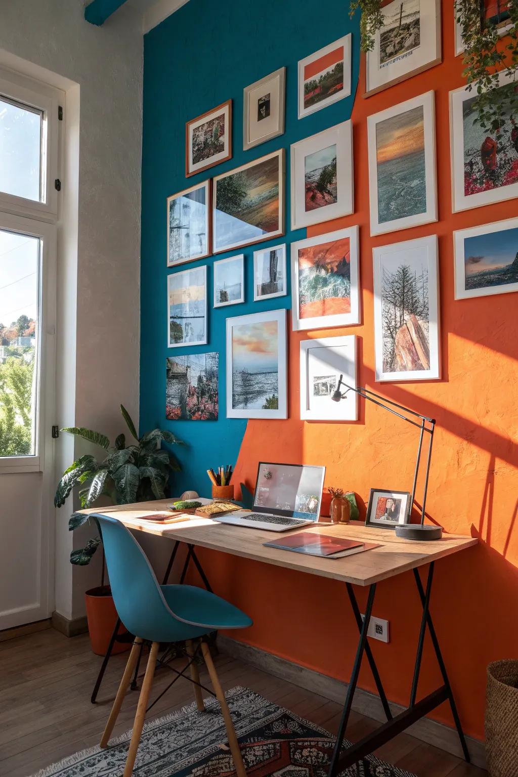 Personalize your workspace with a gallery wall that inspires creativity and reflects your style.
