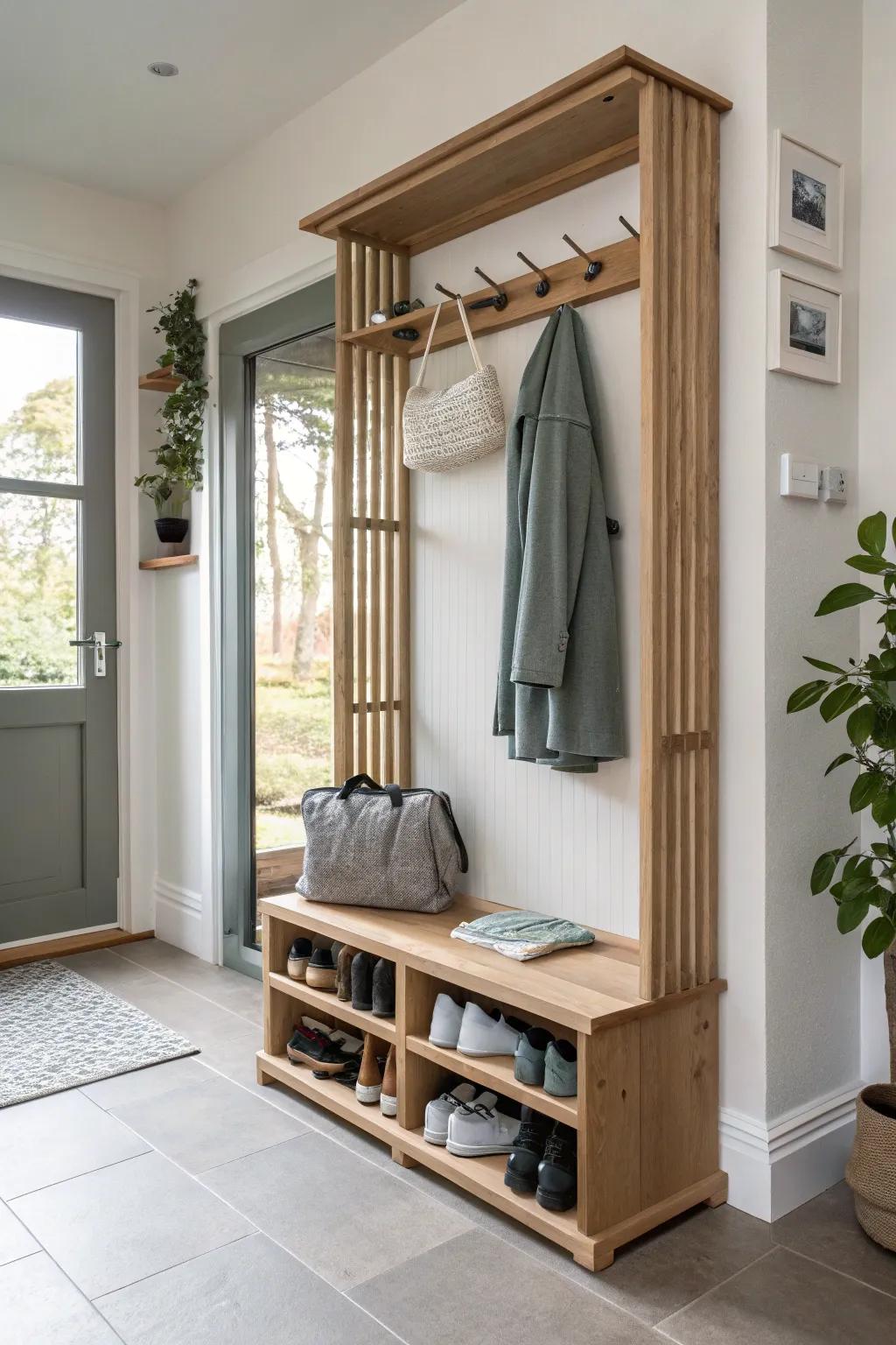 Maximize space with dividers that double as storage solutions.