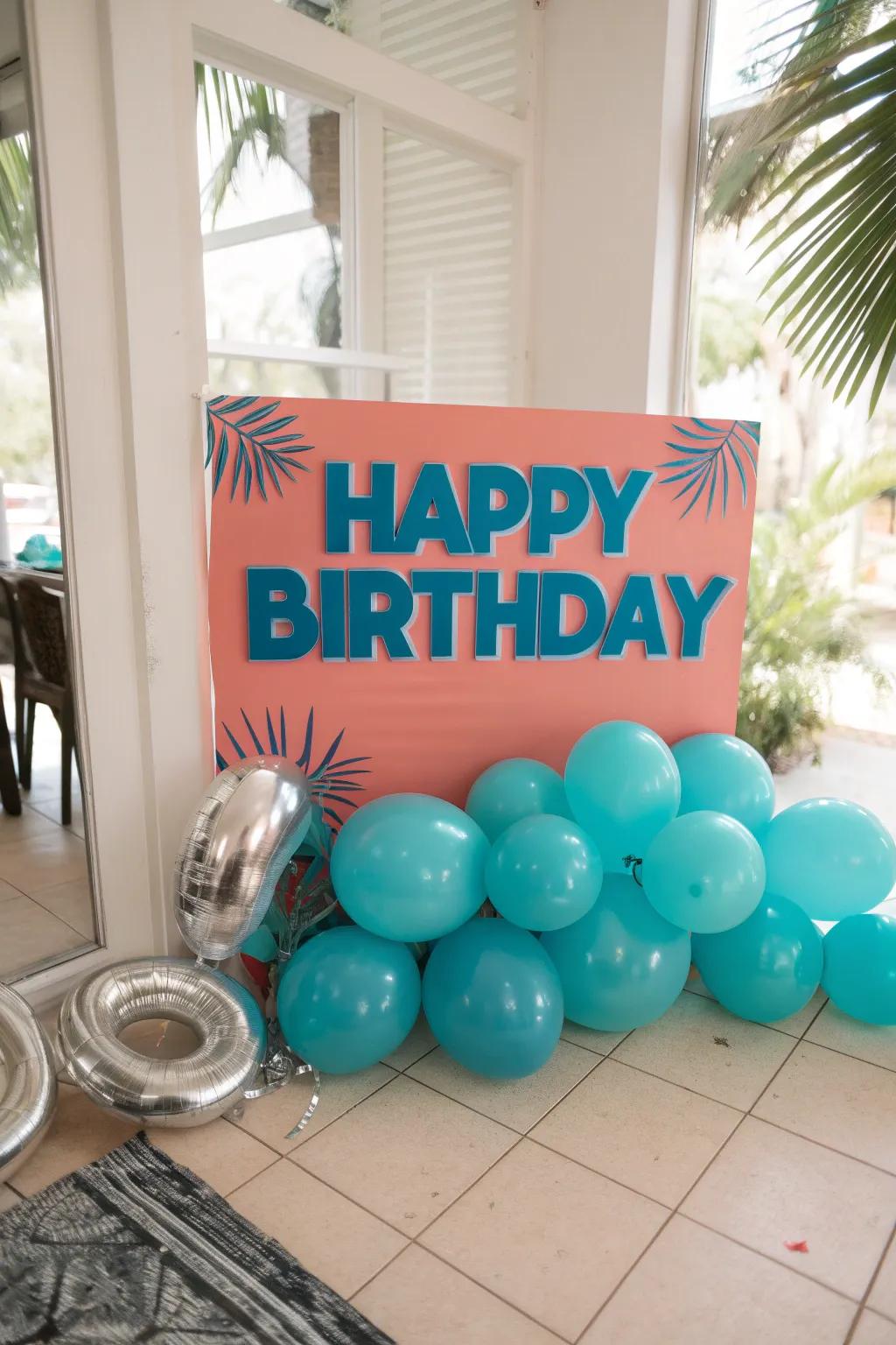 Make it personal with a name sign that highlights the guest of honor, adding warmth and thoughtfulness to your celebration.