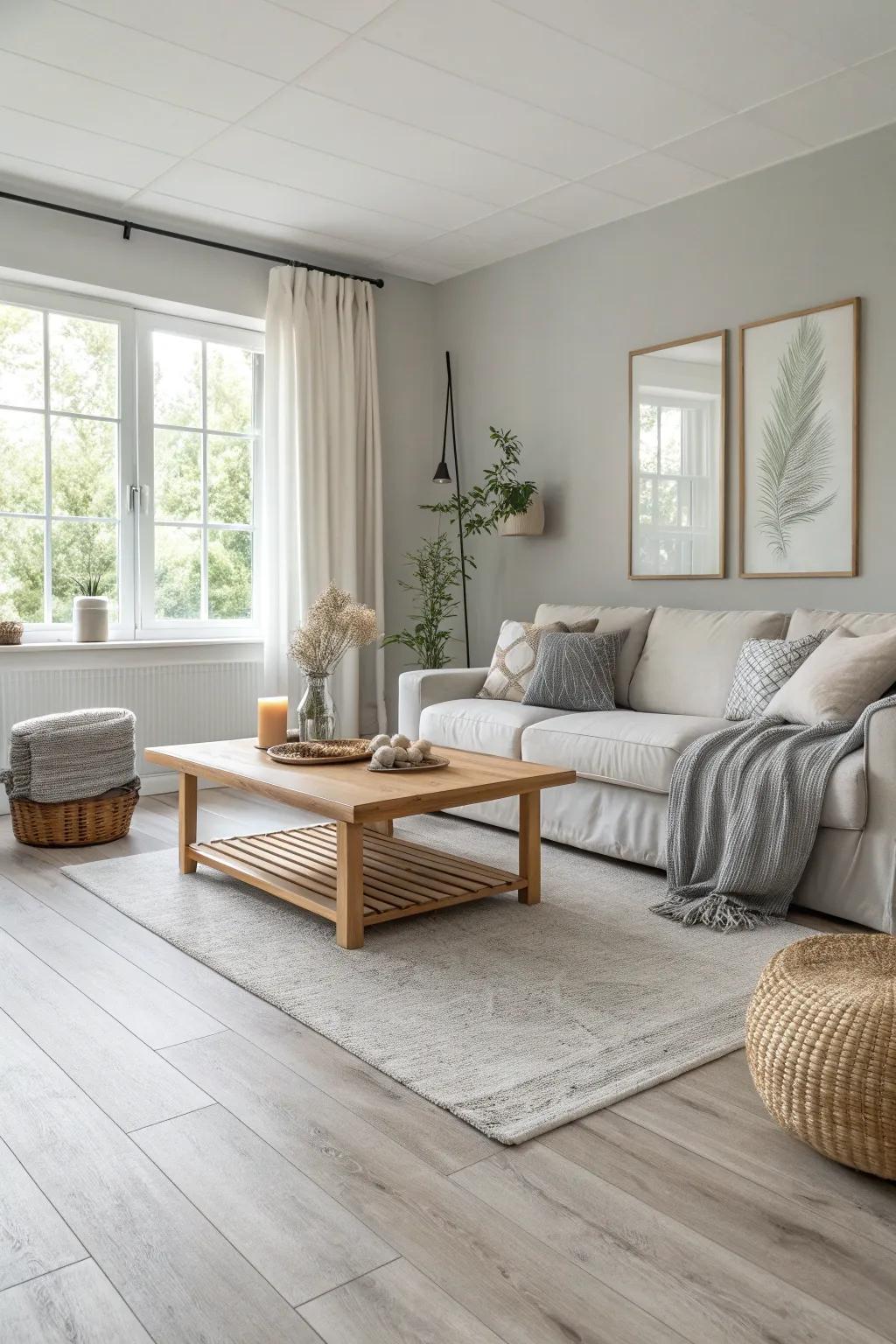 Neutral tones in vinyl flooring offer a sophisticated and flexible design foundation.