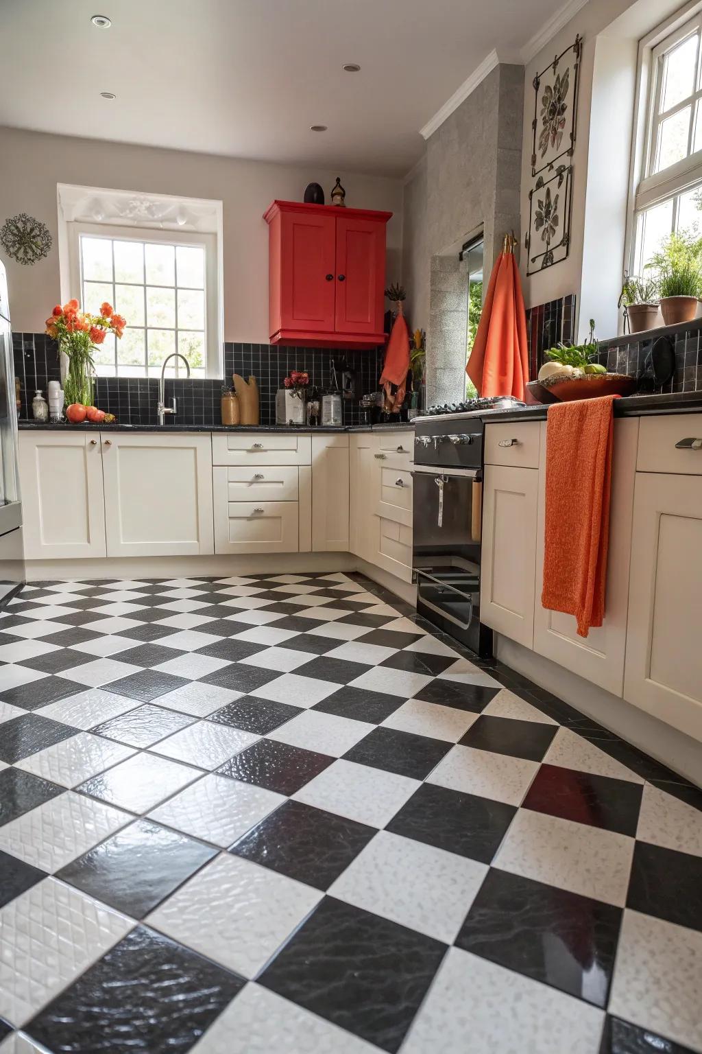 Create a sense of openness with large-format tiles that elevate your kitchen's modern aesthetic. #LargeTiles #SpaciousDesign #ModernKitchen