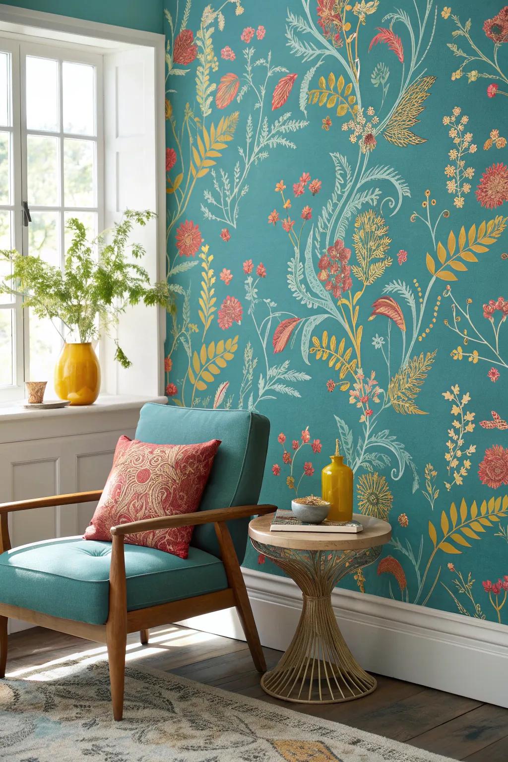 Revamp your space effortlessly with peel-and-stick wallpaper! 🎨 #DIYDecor #WallTransformation