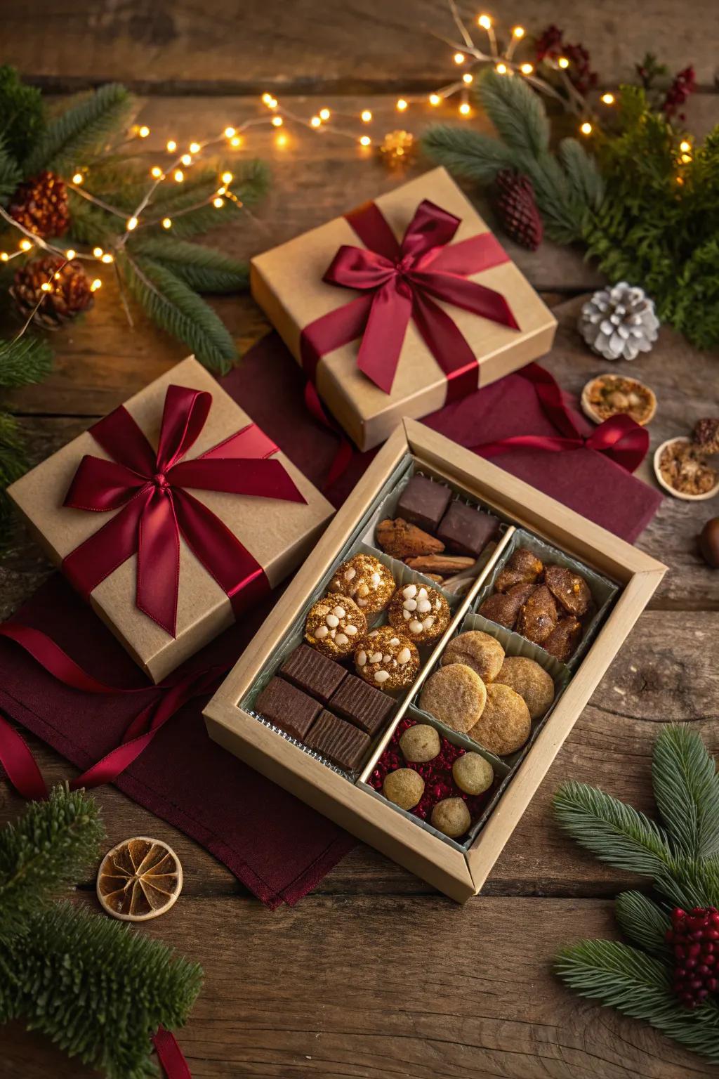 Delight in gourmet goodness with a festive box of sweet and savory treats. 🍫🎁 #GourmetGifts #HolidayTreats