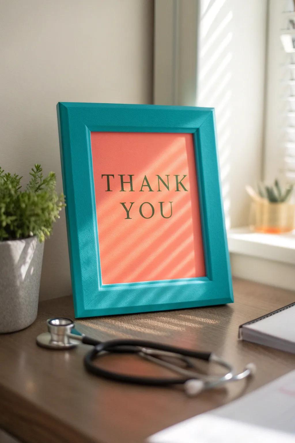 Personalized keepsakes are heartfelt reminders of gratitude, perfect for any doctor's office. #Appreciation #OfficeDecor #Gratitude