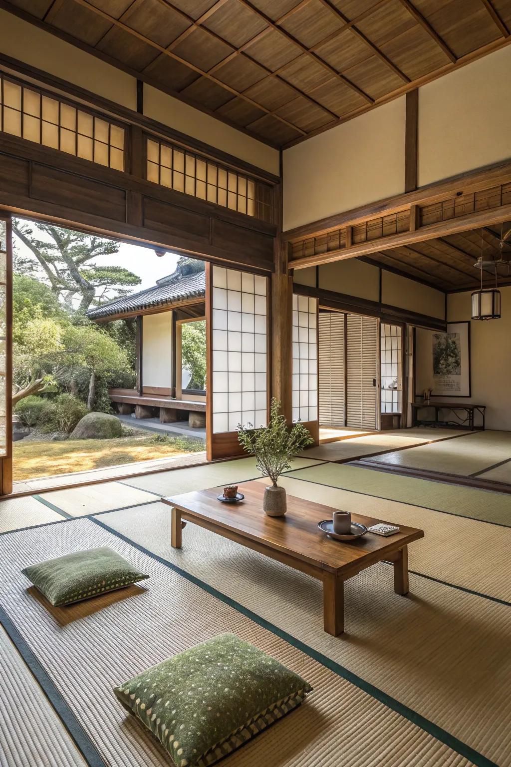 Experience the warmth and comfort of tatami mats for a touch of authentic Japanese living. #Tatami #HomeComfort